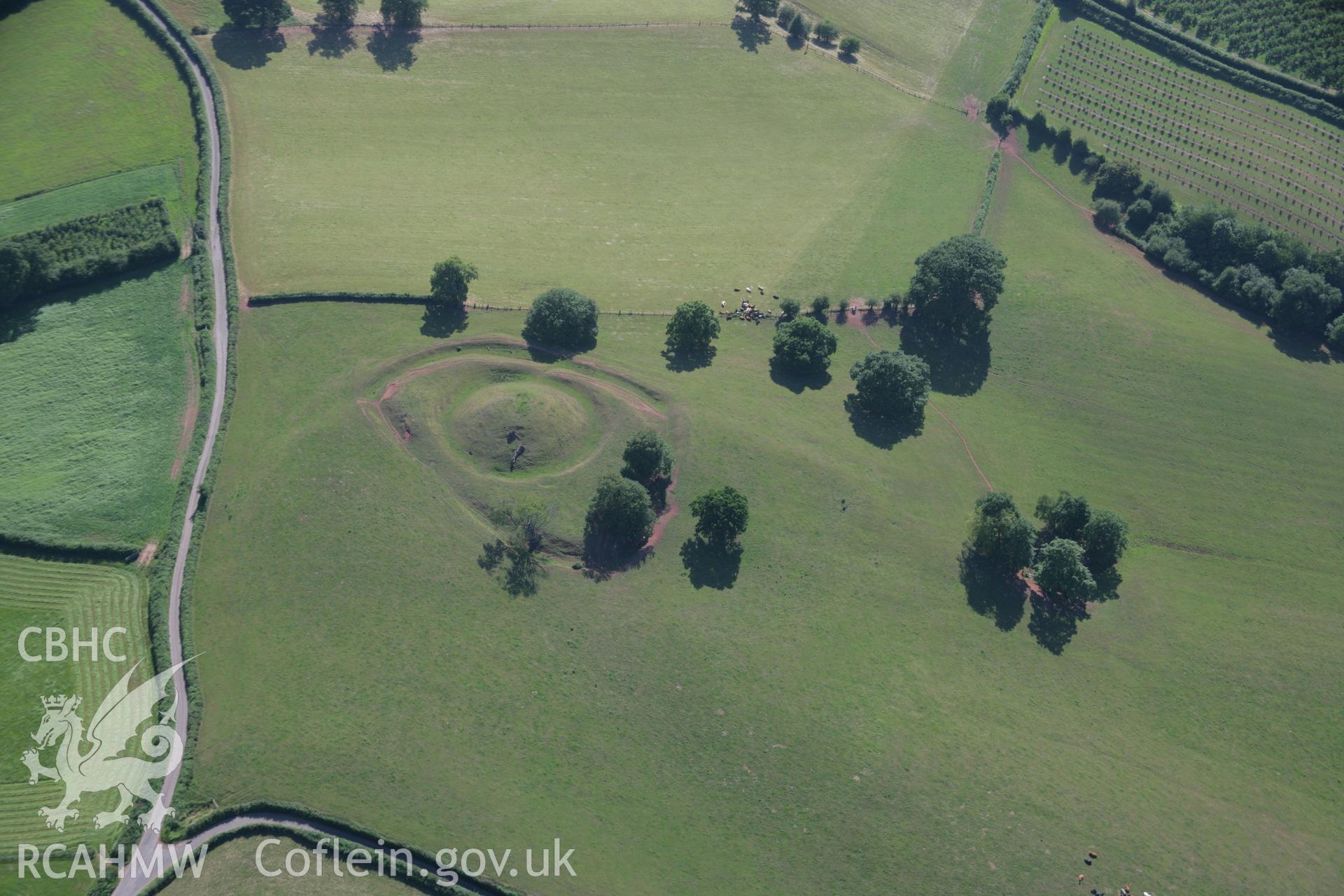 RCAHMW colour oblique aerial photograph of Penrhos Castle. Taken on 13 July 2006 by Toby Driver.