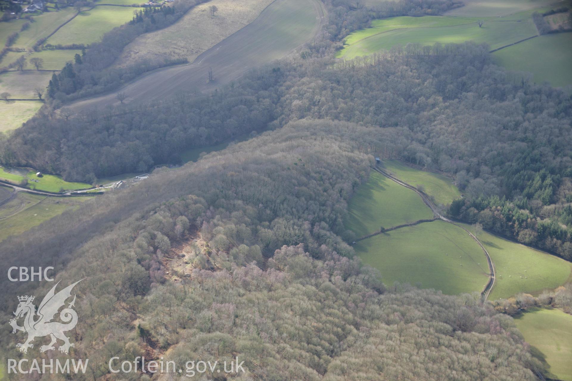 RCAHMW colour oblique aerial photograph of Gaer Fawr, Guilsfield, from the north-east. Taken on 06 March 2006 by Toby Driver.