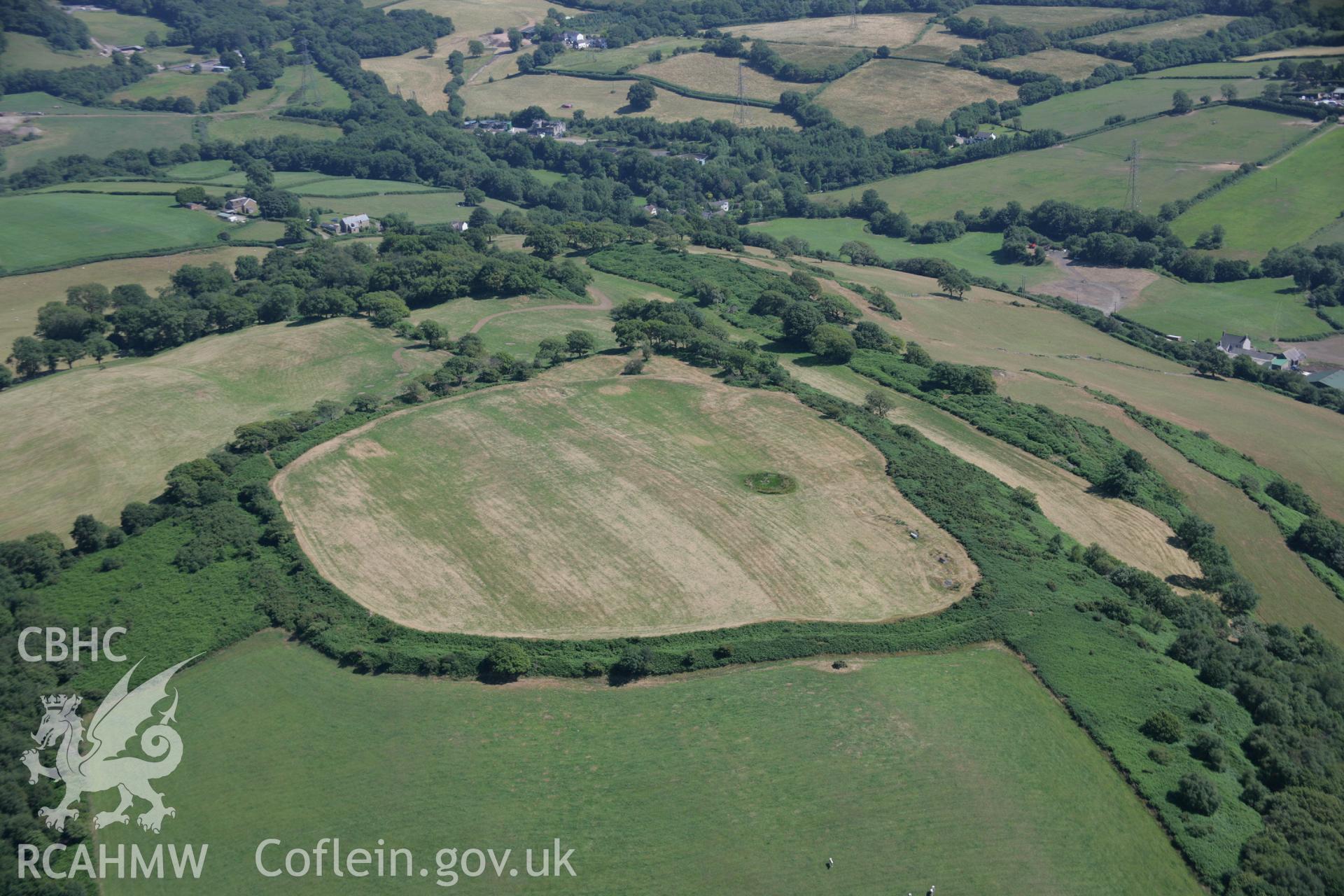 RCAHMW colour oblique aerial photograph of Caerau Hillfort, Rhiwsaeson, Llantrisant. Taken on 24 July 2006 by Toby Driver.