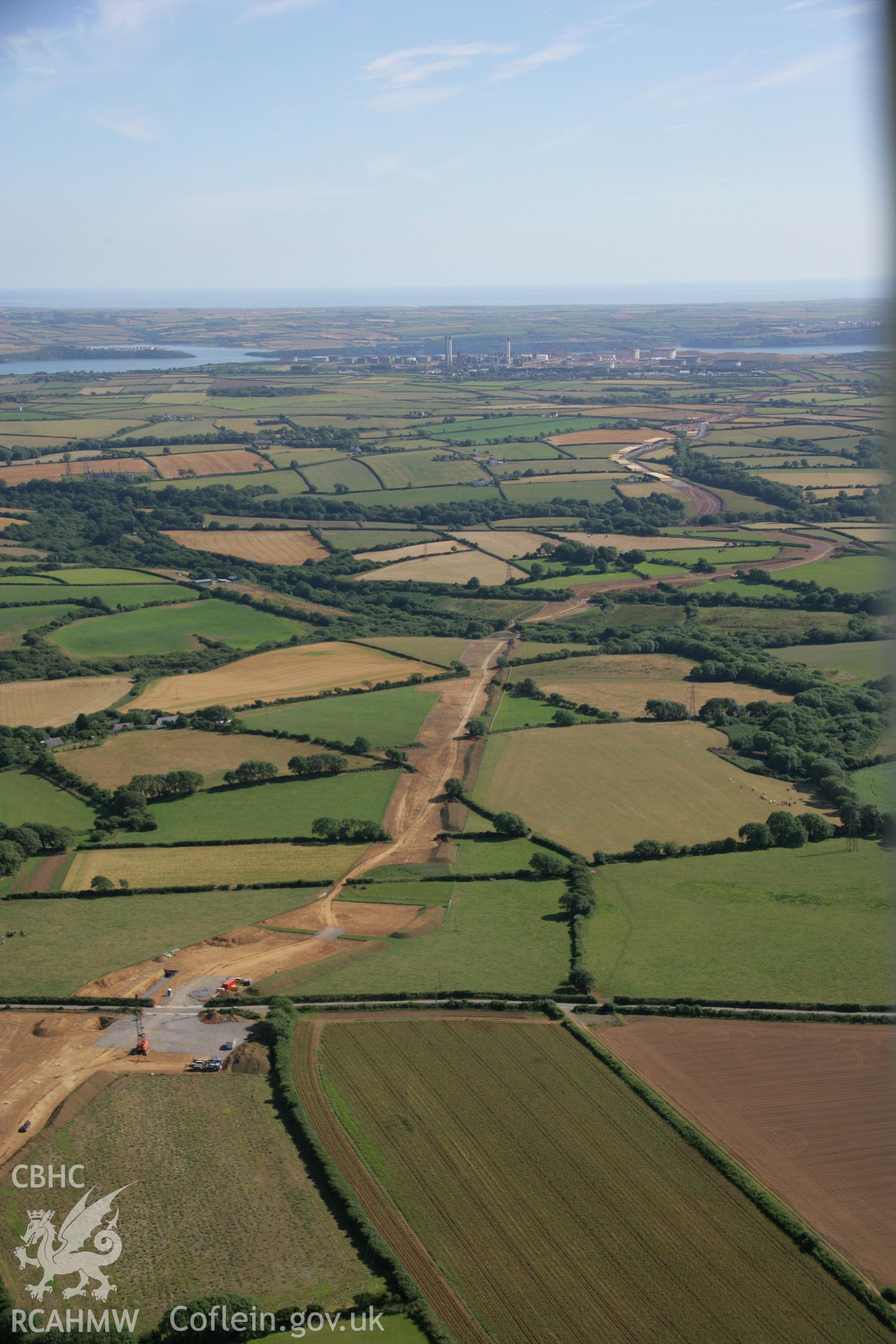 RCAHMW colour oblique aerial photograph of LNG pipeline. Taken on 24 July 2006 by Toby Driver