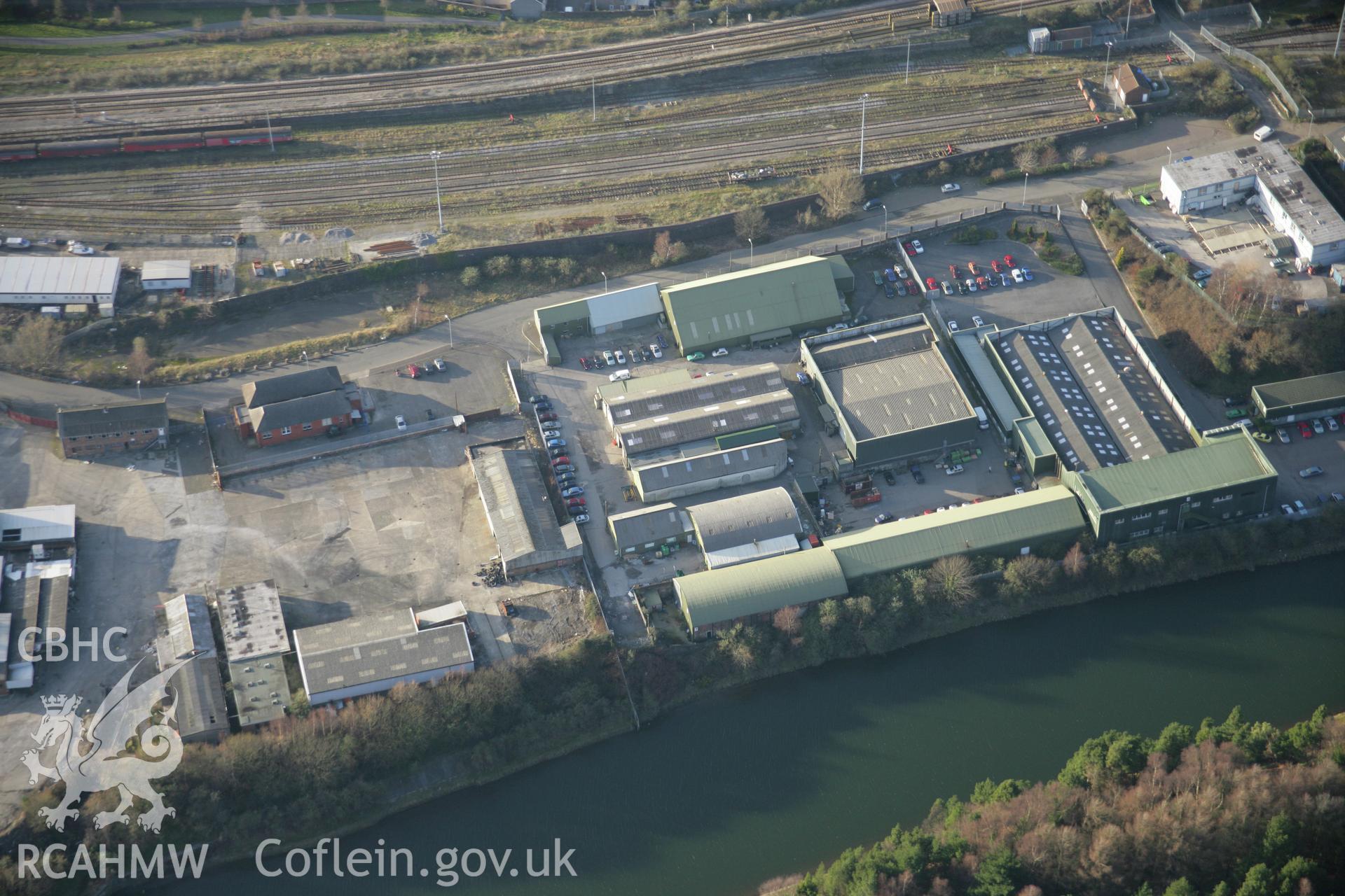 RCAHMW colour oblique aerial photograph of Hafod Isha Nickel and Cobalt Works from the east. Taken on 26 January 2006 by Toby Driver.
