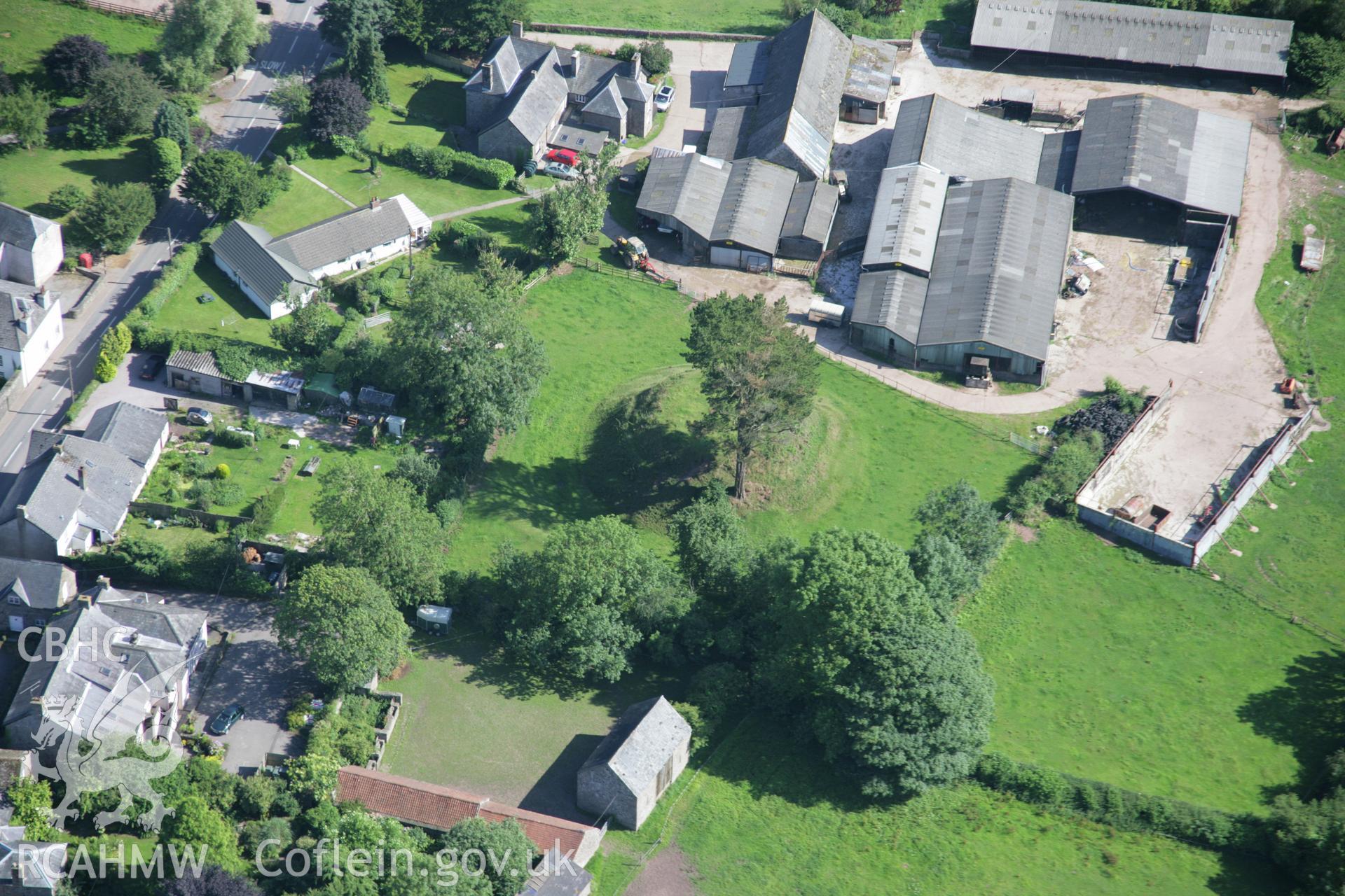 RCAHMW colour oblique aerial photograph of Trellech Motte. Taken on 13 July 2006 by Toby Driver.