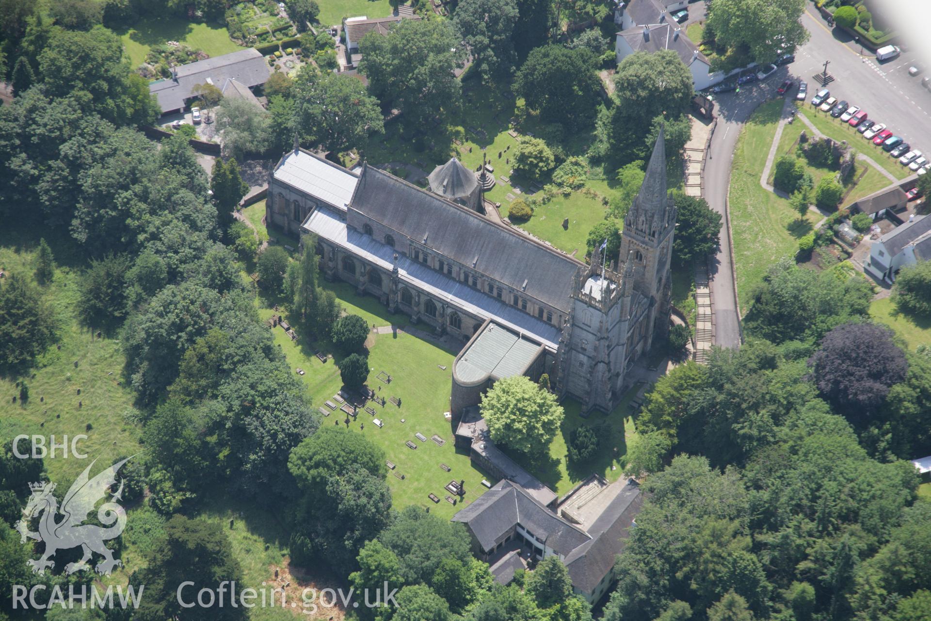 RCAHMW colour oblique photograph of Llandaff Cathedral. Taken by Toby Driver on 29/06/2006.