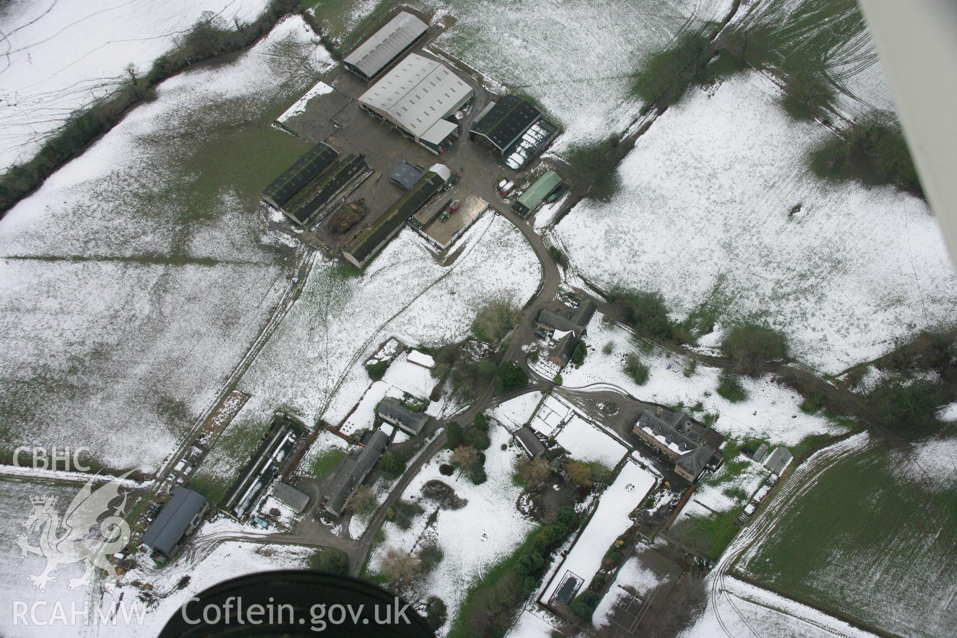 RCAHMW colour oblique aerial photograph of Bachymbyd Garden, Rhew. Taken on 06 March 2006 by Toby Driver.