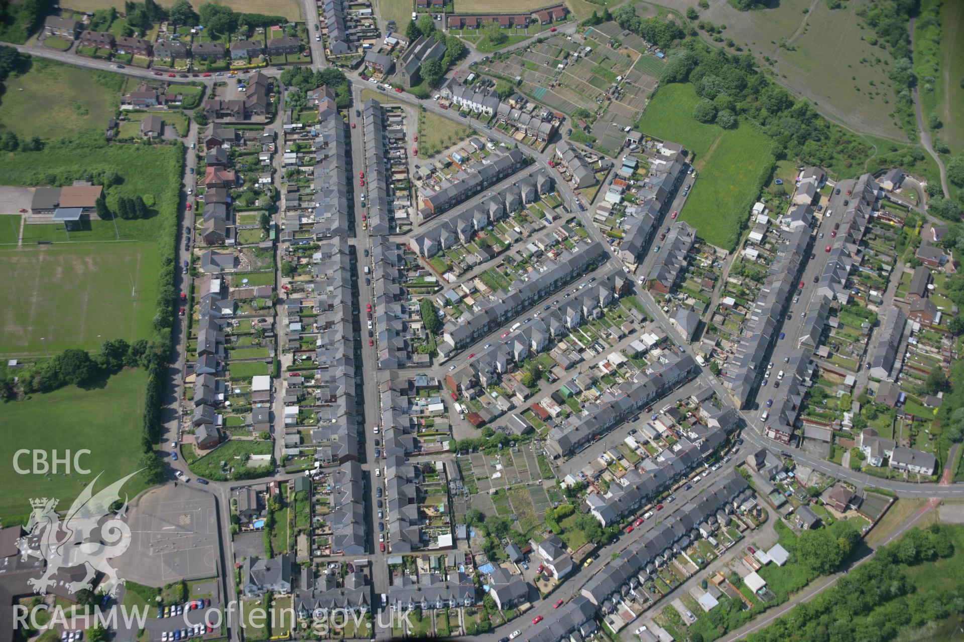 RCAHMW colour oblique aerial photograph of Pontypool showing housing at Wainfelin from the east. Taken on 09 June 2006 by Toby Driver.