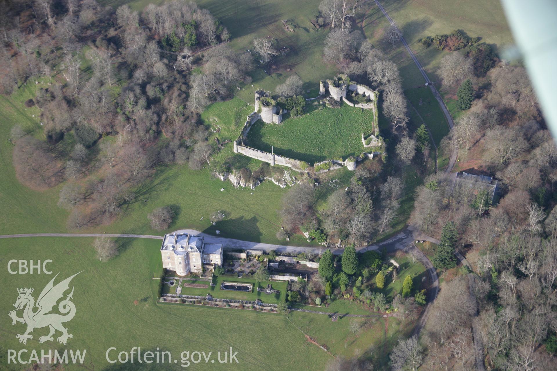 RCAHMW colour oblique aerial photograph of Penrice Castle, viewed from the south-east. Taken on 26 January 2006 by Toby Driver.
