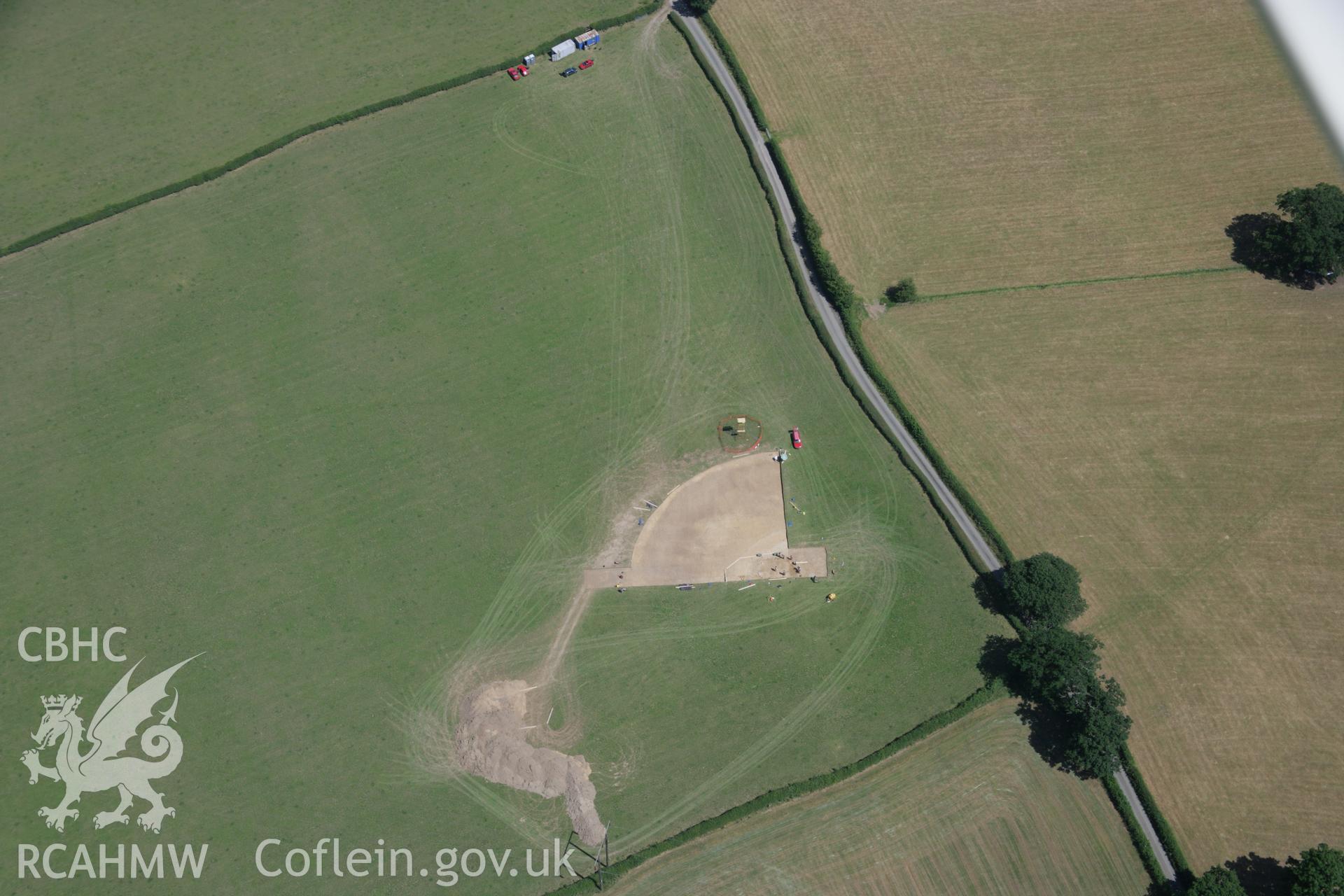 RCAHMW colour oblique aerial photograph of Dyffryn Lane Henge. Taken on 13 July 2006 by Toby Driver.