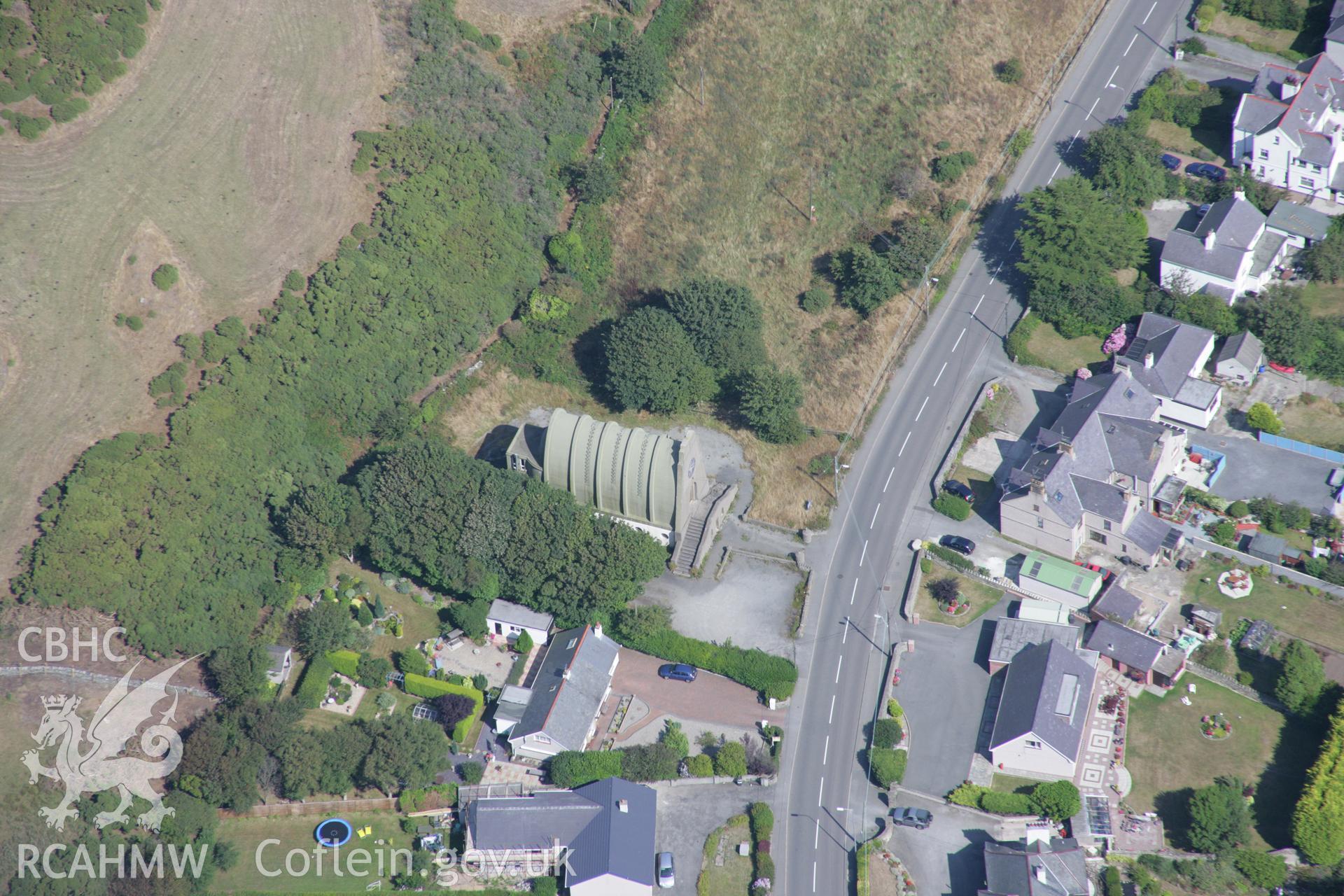RCAHMW colour oblique aerial photograph of Church of Our Lady Star of The Sea, Amlwch. Taken on 14 August 2006 by Toby Driver.
