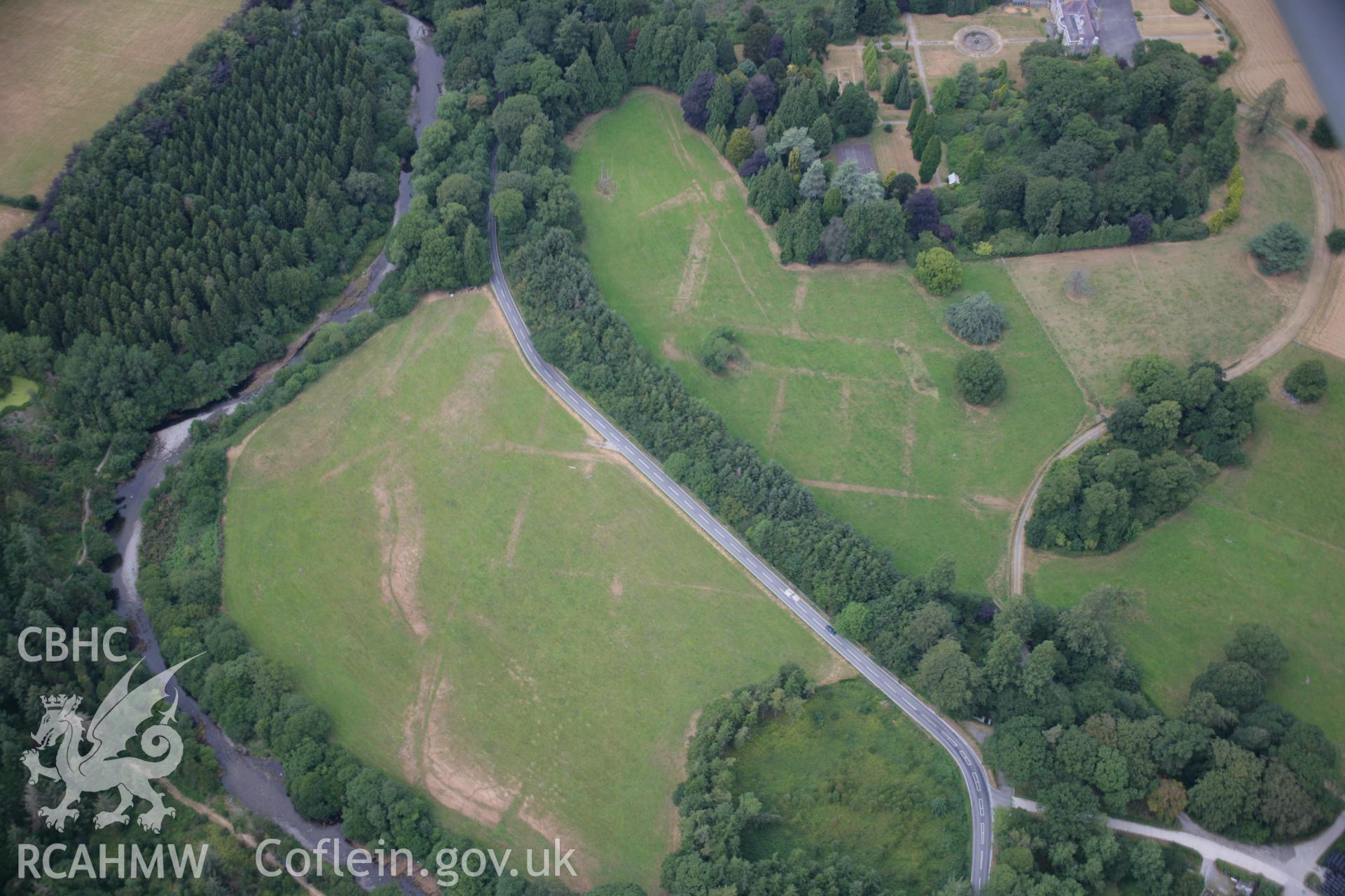 RCAHMW colour oblique aerial photograph of Trawsgoed Roman Fort. Taken on 27 July 2006 by Toby Driver.