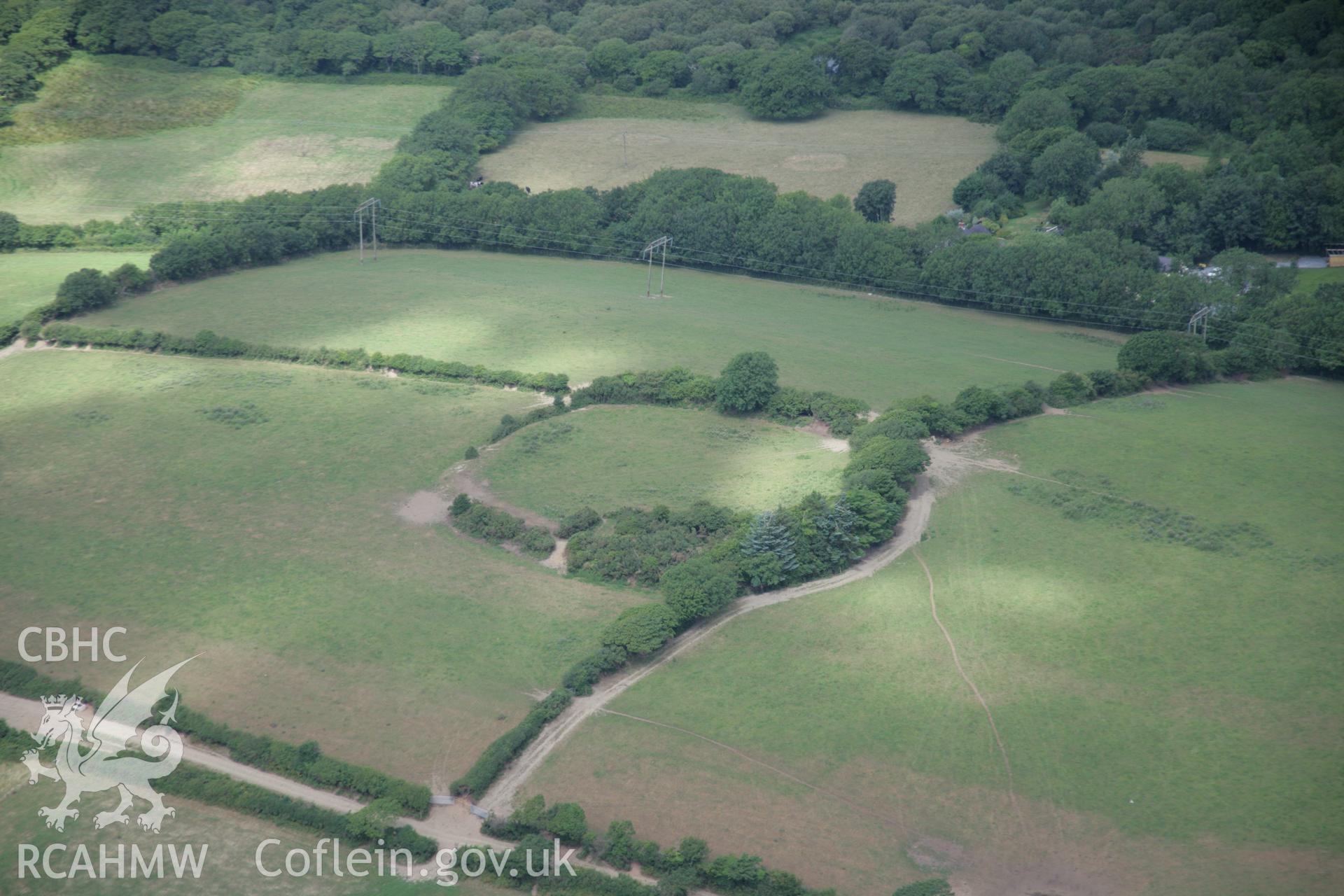 RCAHMW colour oblique aerial photograph of Woodbarn Rath. Taken on 24 July 2006 by Toby Driver.