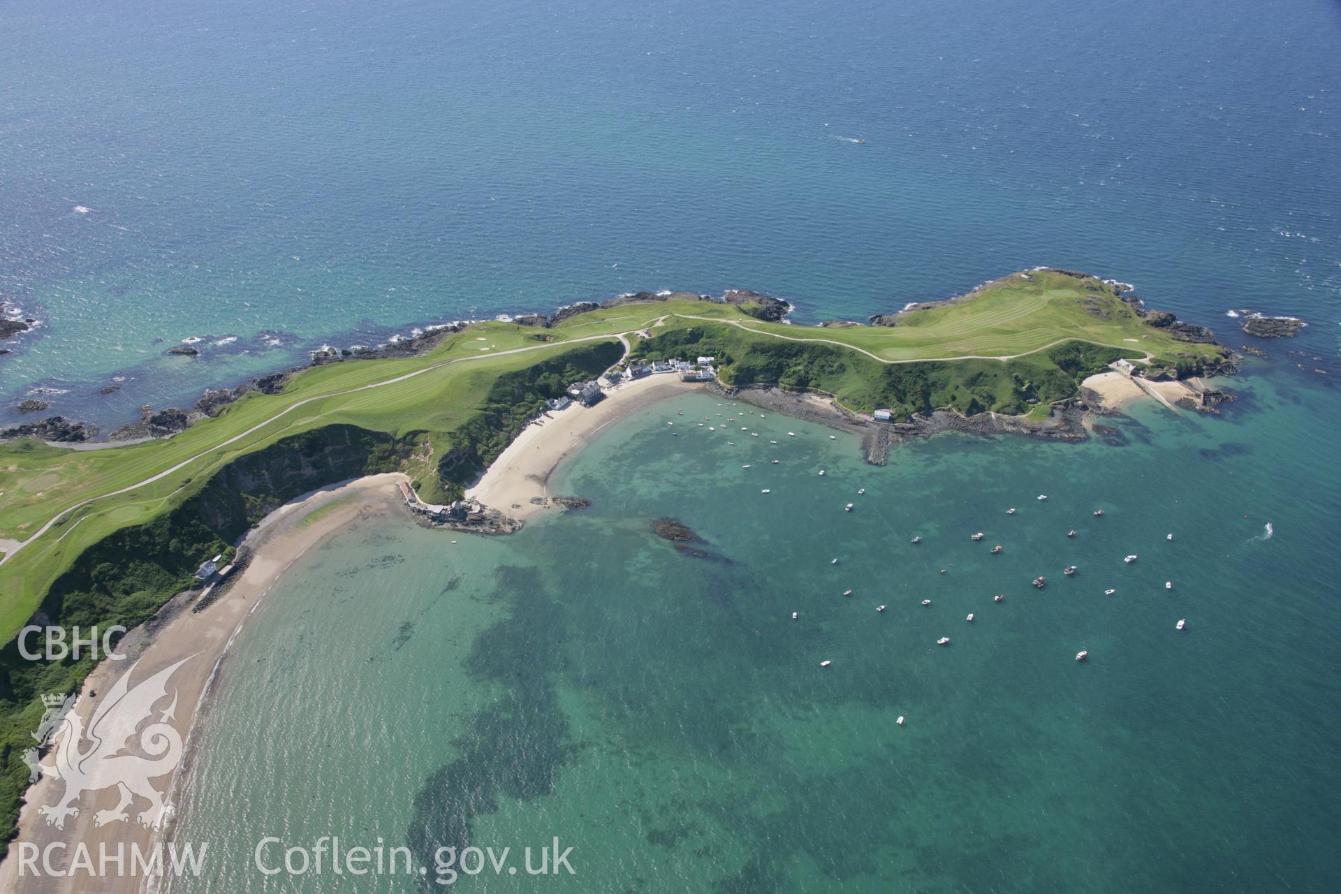 RCAHMW colour oblique aerial photograph of Porth Dinllaen from the east. Taken on 14 June 2006 by Toby Driver.