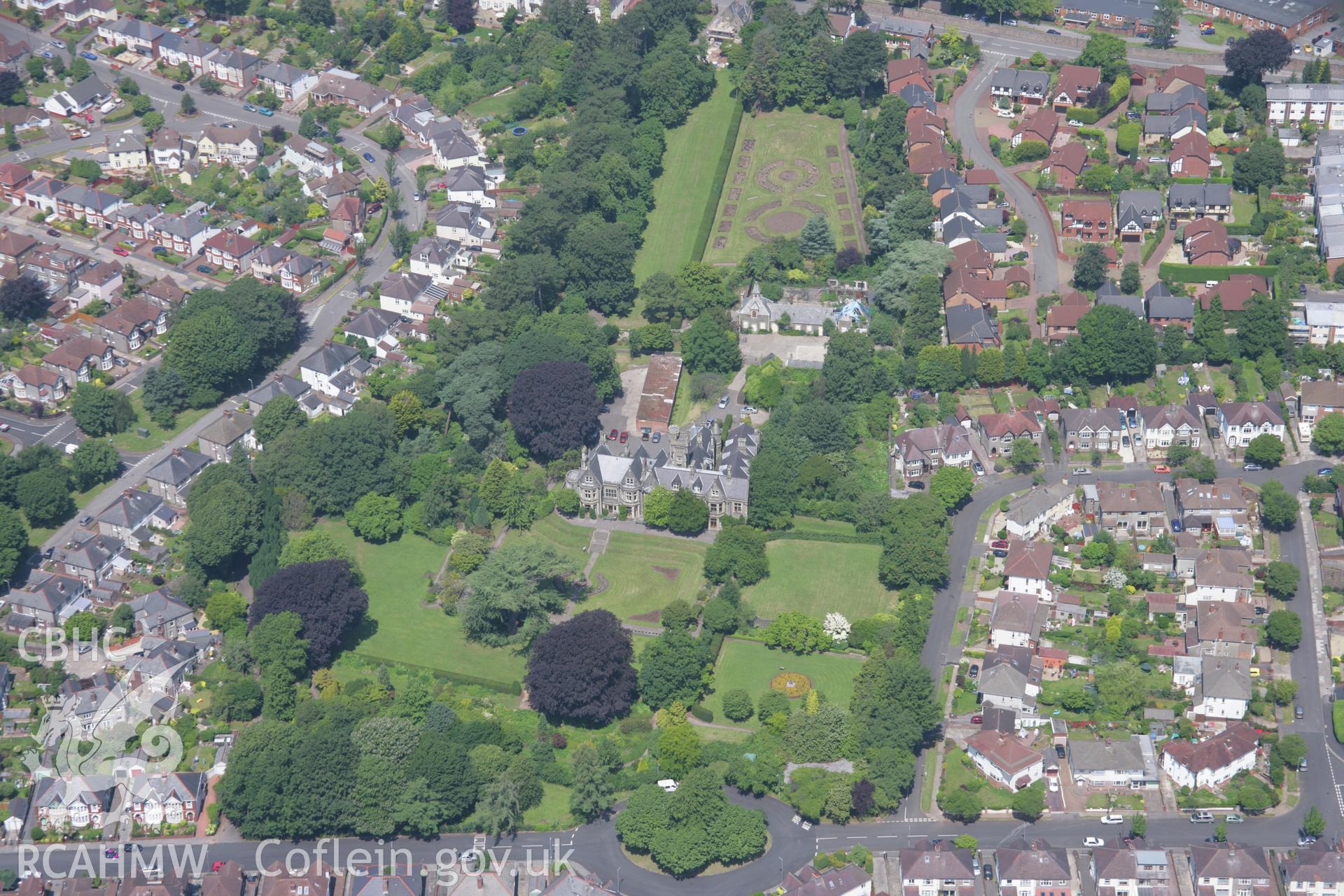 RCAHMW colour oblique photograph of Insole Court, Llandaff. Taken by Toby Driver on 29/06/2006.