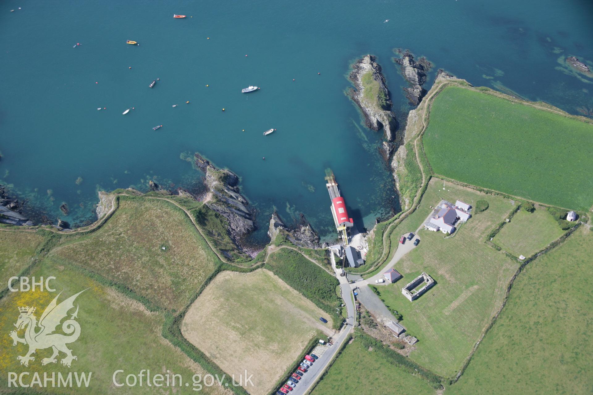 RCAHMW colour oblique aerial photograph of St Davids Lifeboat Station. Taken on 14 July 2006 by Toby Driver.
