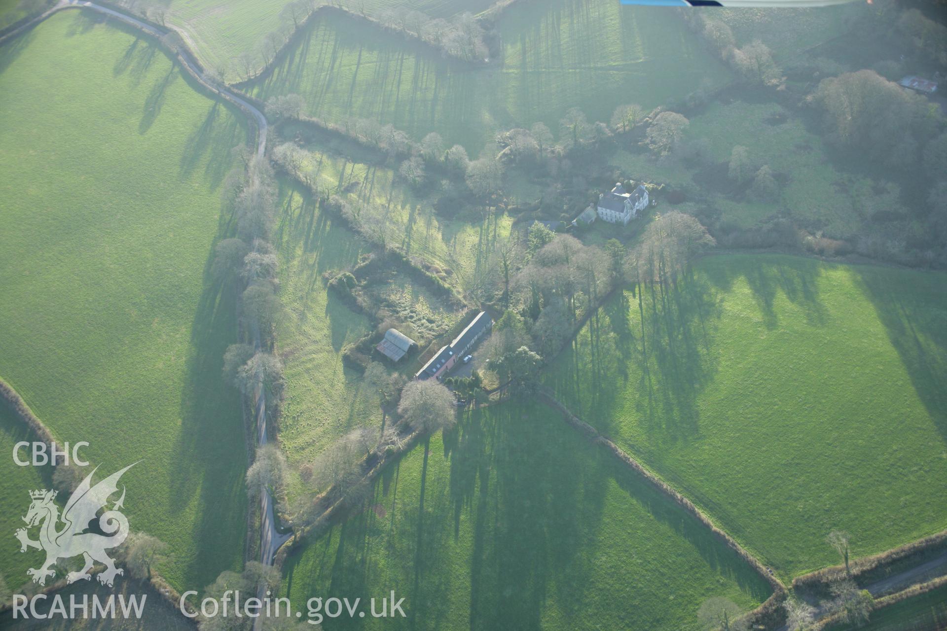 RCAHMW colour oblique aerial photograph of The Grove Garden, Narberth, from the north-east. Taken on 26 January 2006 by Toby Driver.