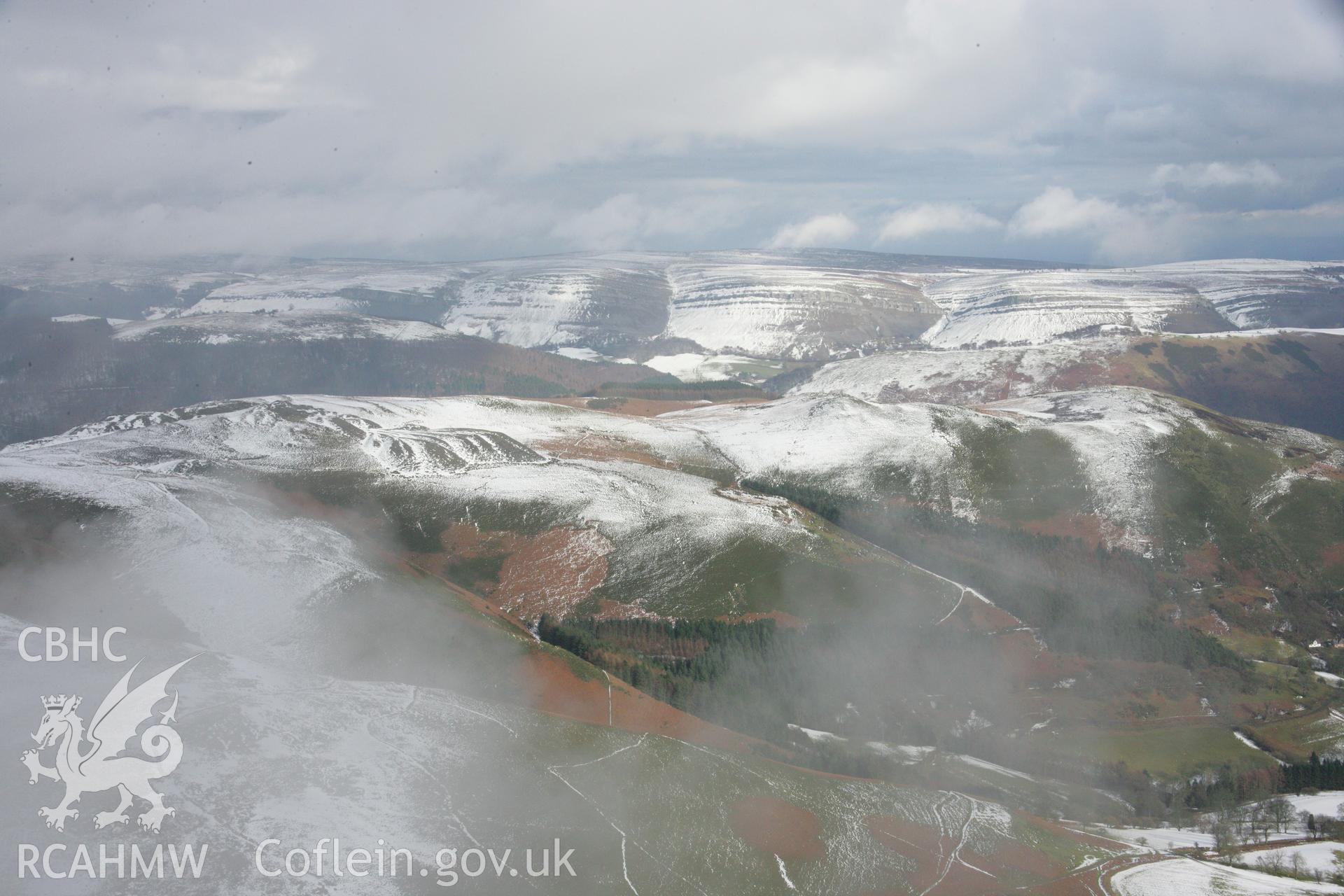 RCAHMW colour oblique aerial photograph of Clogau Slate Quarry from the south-west. Taken on 06 March 2006 by Toby Driver.
