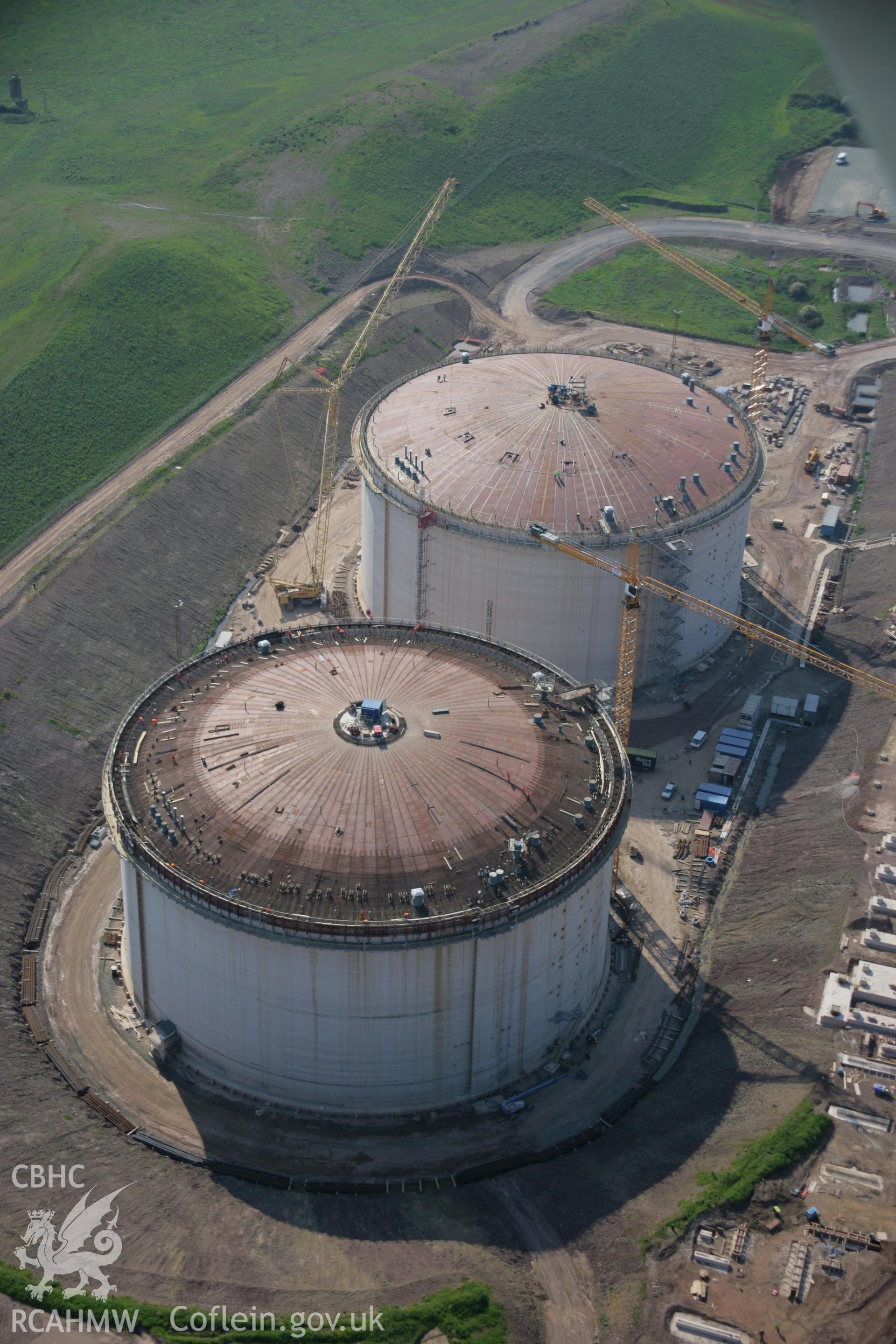 RCAHMW colour oblique aerial photograph of Waterston Liquified Natural Gas facility, viewed from the east. Taken on 08 June 2006 by Toby Driver