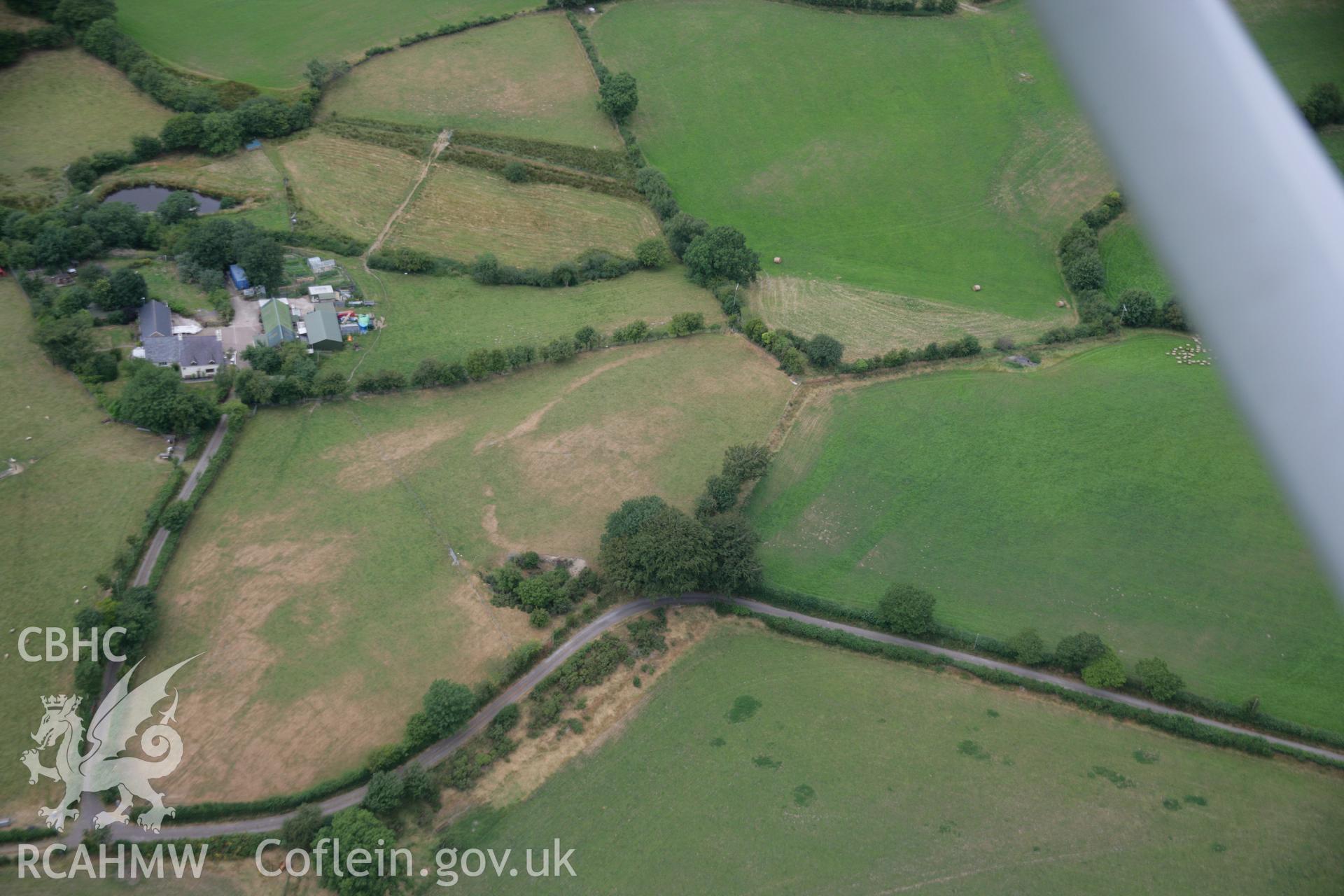 RCAHMW colour oblique aerial photograph of Pen-y-Gaer Hillfort, Deri-Odwyn. Taken on 27 July 2006 by Toby Driver.