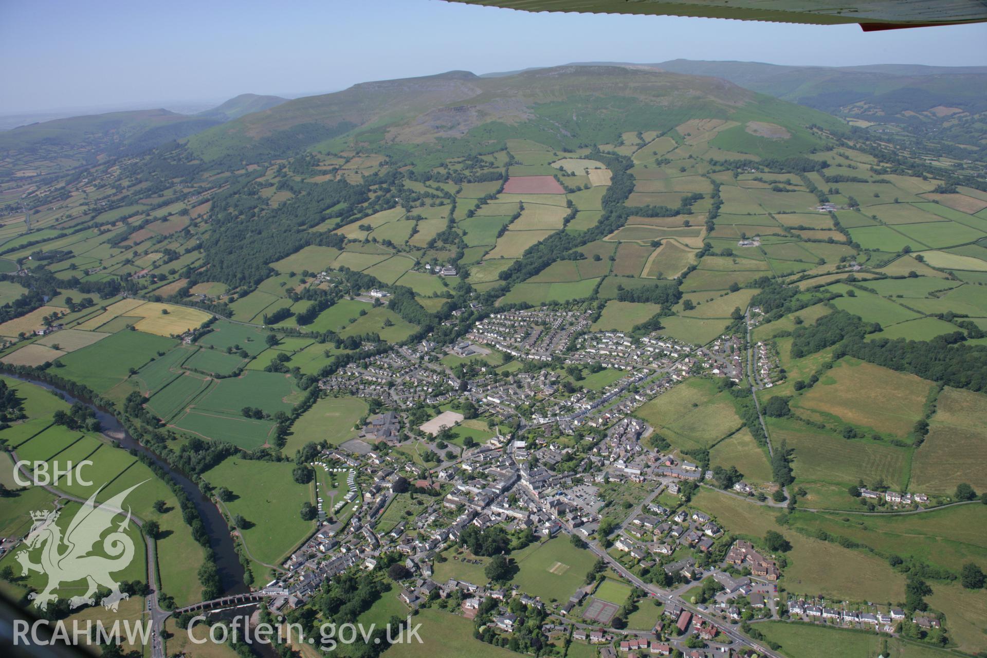 RCAHMW colour oblique aerial photograph of Crickhowell. Taken on 13 July 2006 by Toby Driver.