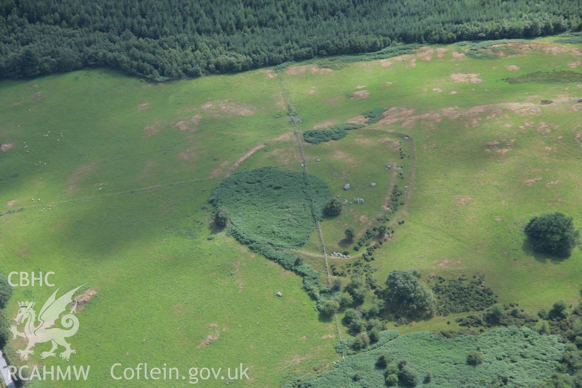 RCAHMW colour oblique aerial photograph of Cefn Ddwysarn Camp. Taken on 31 July 2006 by Toby Driver.