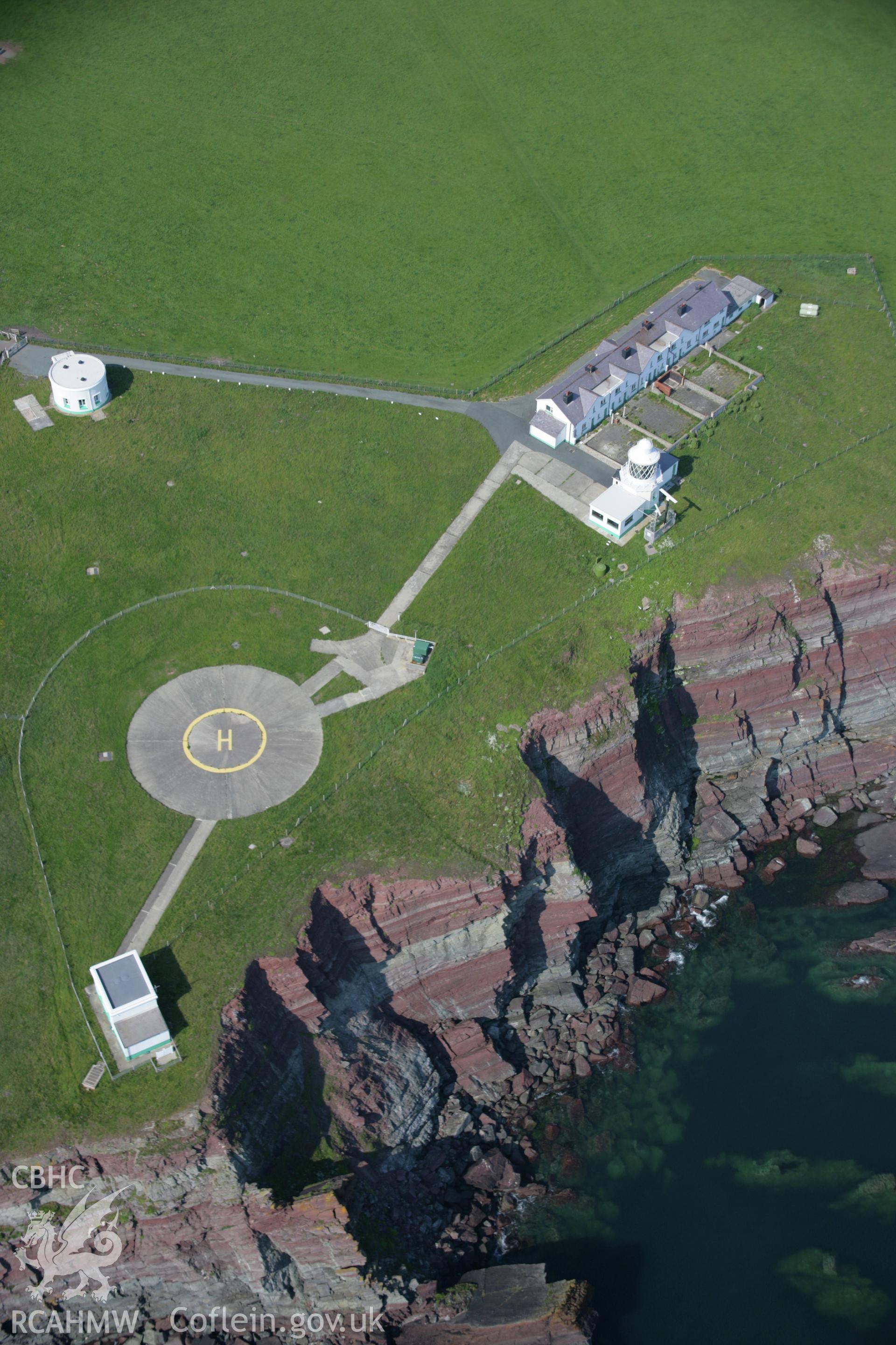 RCAHMW colour oblique aerial photograph of St Ann's Head Lighthouses from the south. Taken on 08 June 2006 by Toby Driver.