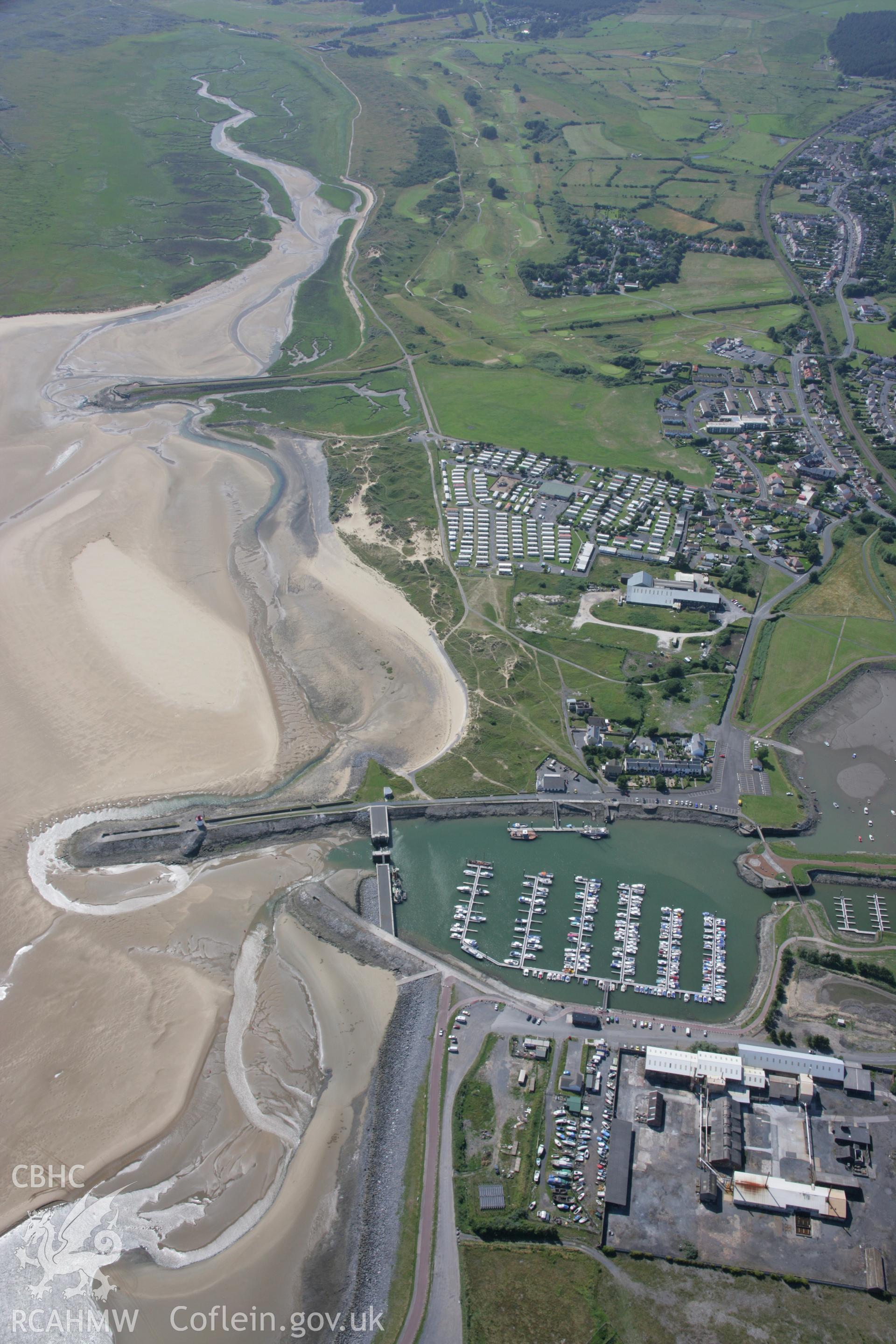 RCAHMW colour oblique aerial photograph of Burry Port Docks. Taken on 11 July 2006 by Toby Driver.