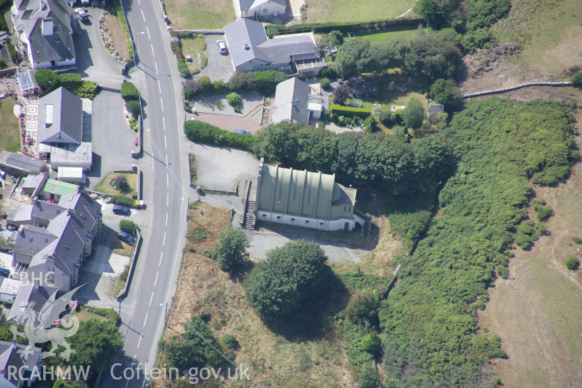 RCAHMW colour oblique aerial photograph of Church of Our Lady Star of The Sea, Amlwch. Taken on 14 August 2006 by Toby Driver.