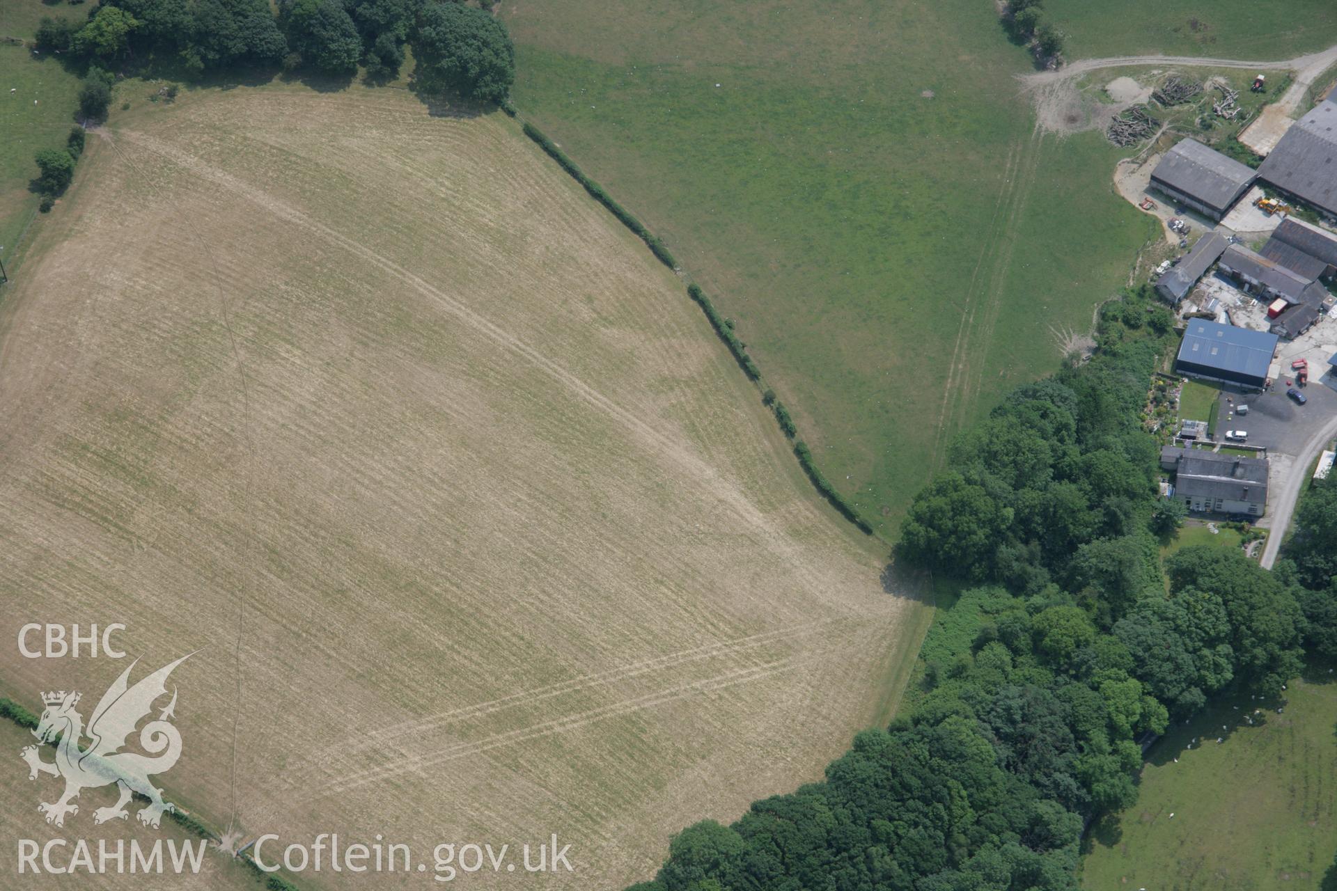 RCAHMW colour oblique aerial photograph of defended enclosure, Cyncoed. Taken on 04 July 2006 by Toby Driver