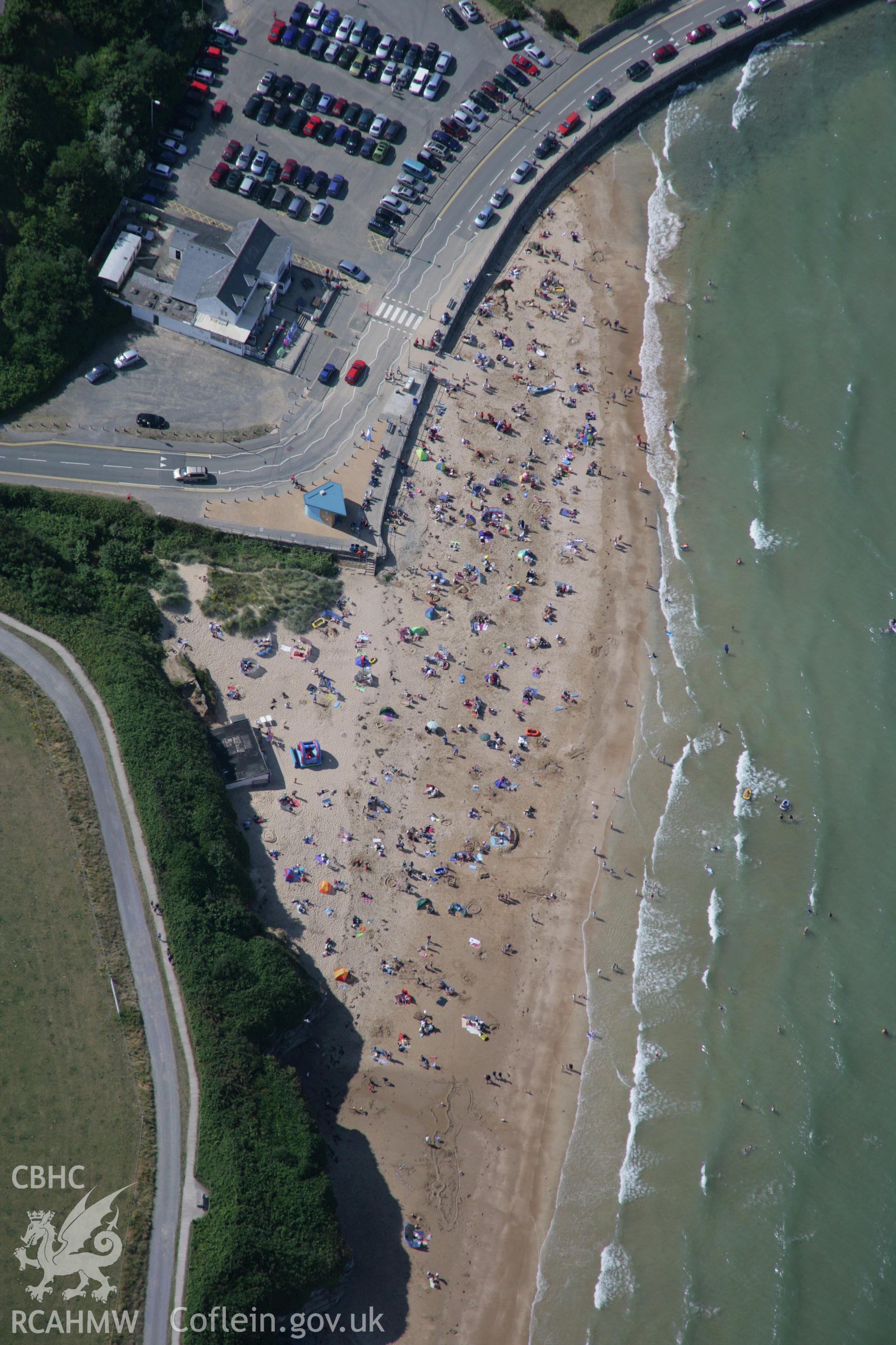 RCAHMW colour oblique aerial photograph of Benllech and the beach. Taken on 14 August 2006 by Toby Driver.