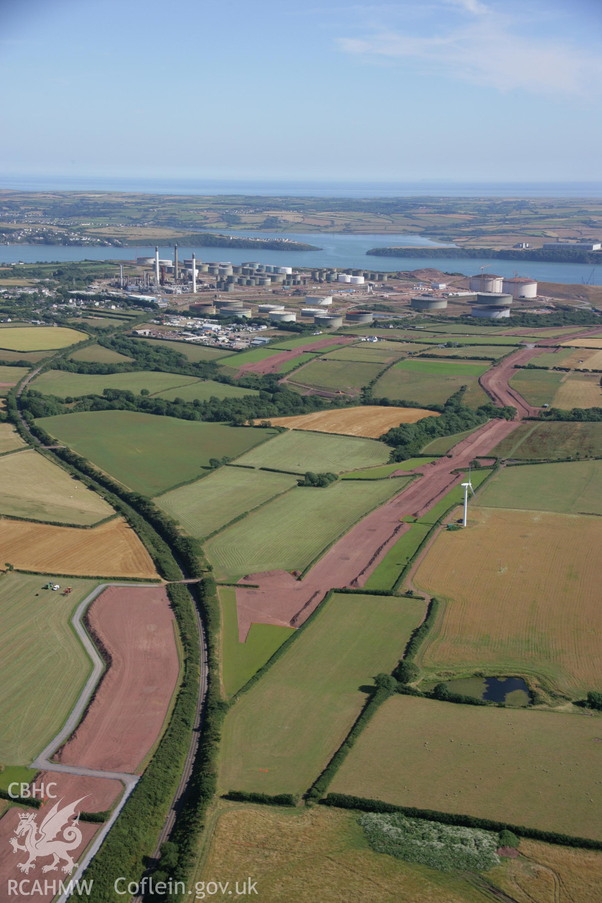 RCAHMW colour oblique aerial photograph of LNG pipeline near Waterston. Taken on 24 July 2006 by Toby Driver