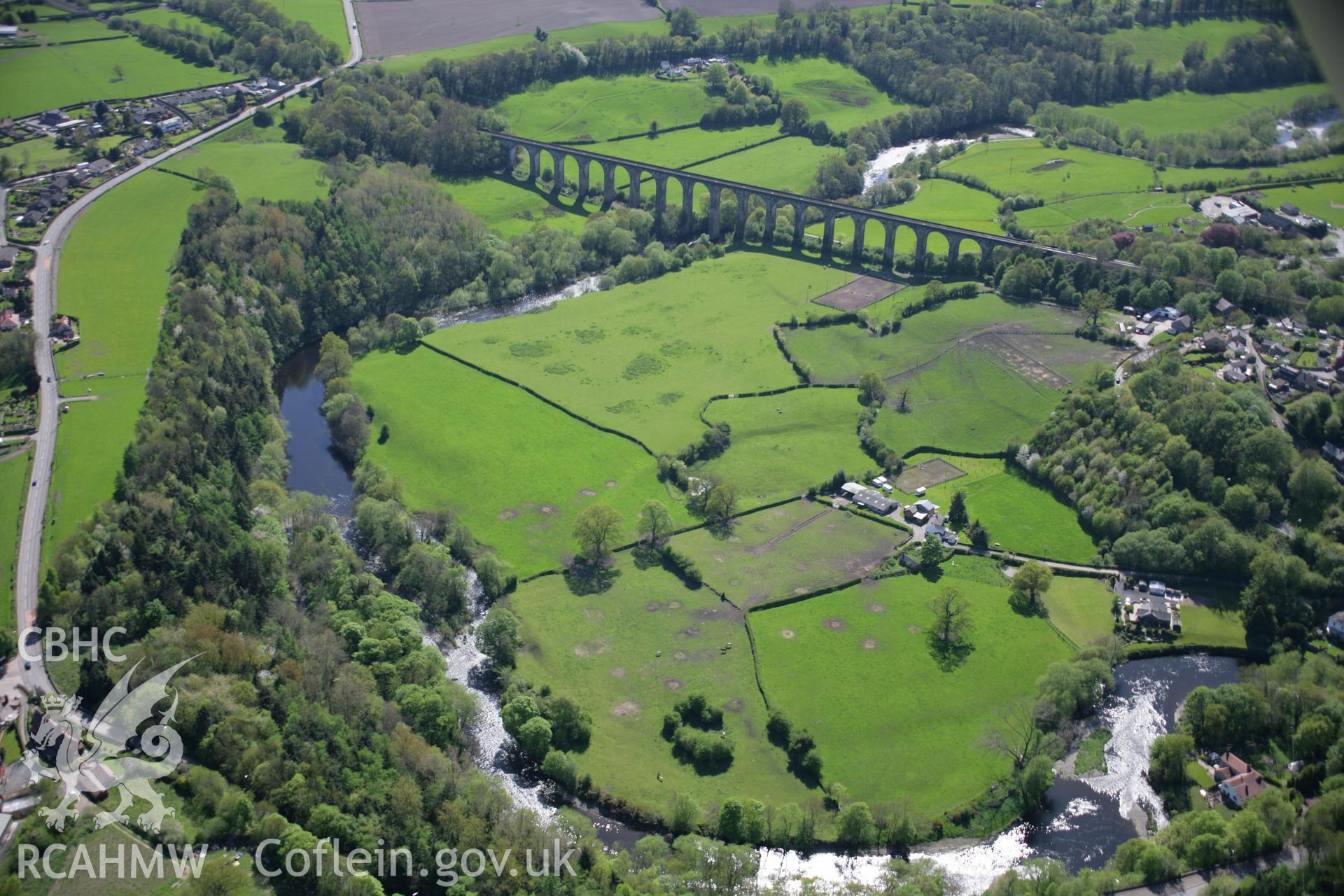 RCAHMW digital colour oblique photograph of Cefn Bychan Viaduct from the north-east. Taken on 05/05/2006 by T.G. Driver.