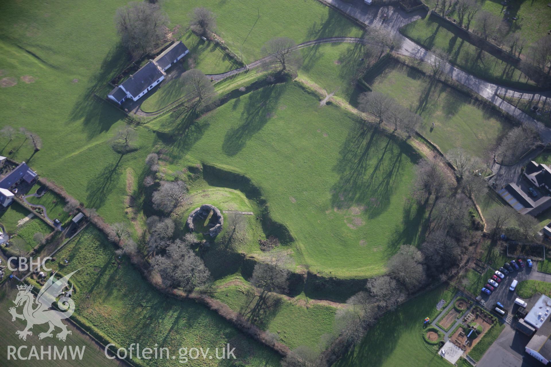 RCAHMW colour oblique aerial photograph of Wiston Castle from the north-west. Taken on 11 January 2006 by Toby Driver.