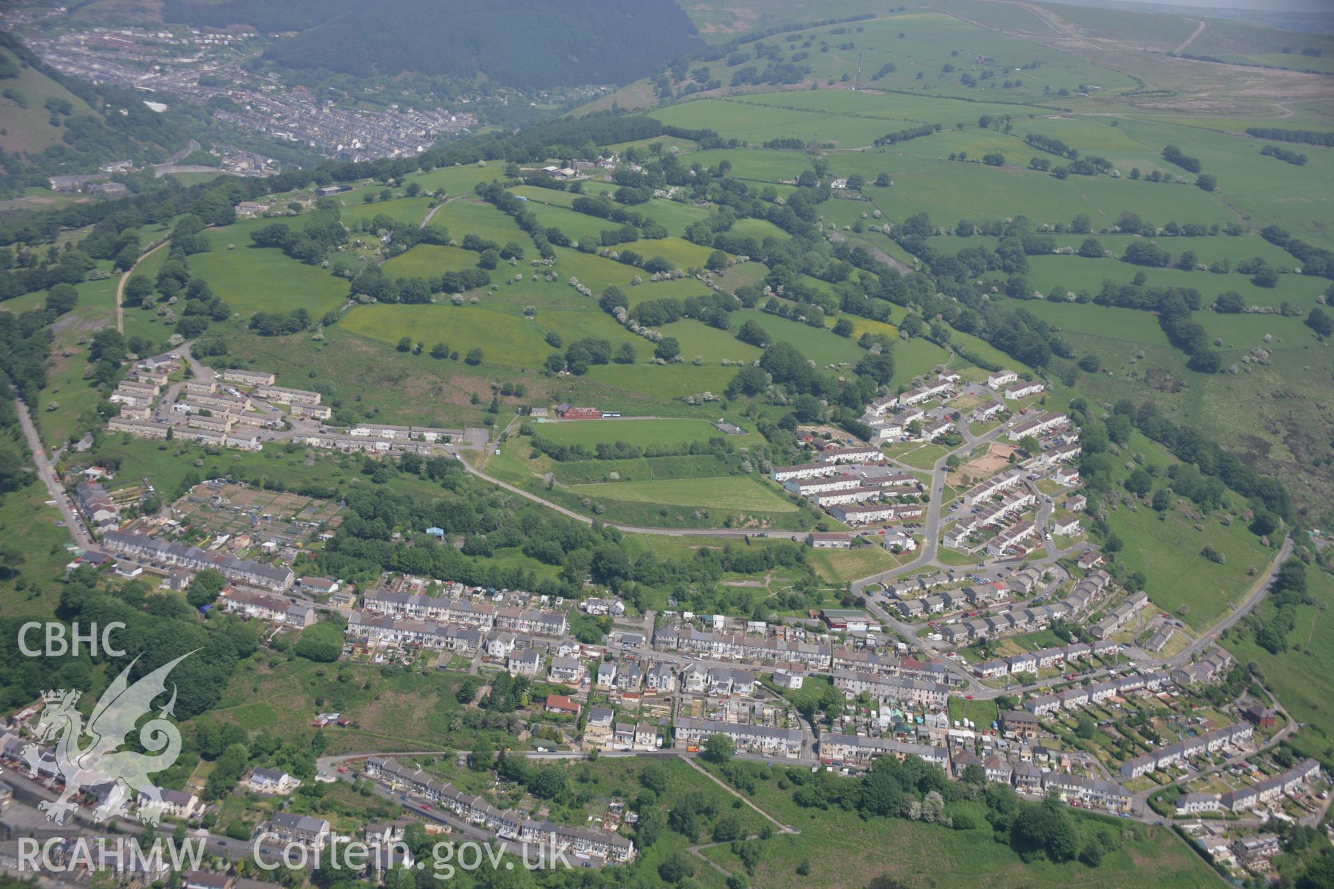 RCAHMW colour oblique aerial photograph of Brynitherl, Llanhilleth viewed from the south-west. Taken on 09 June 2006 by Toby Driver.