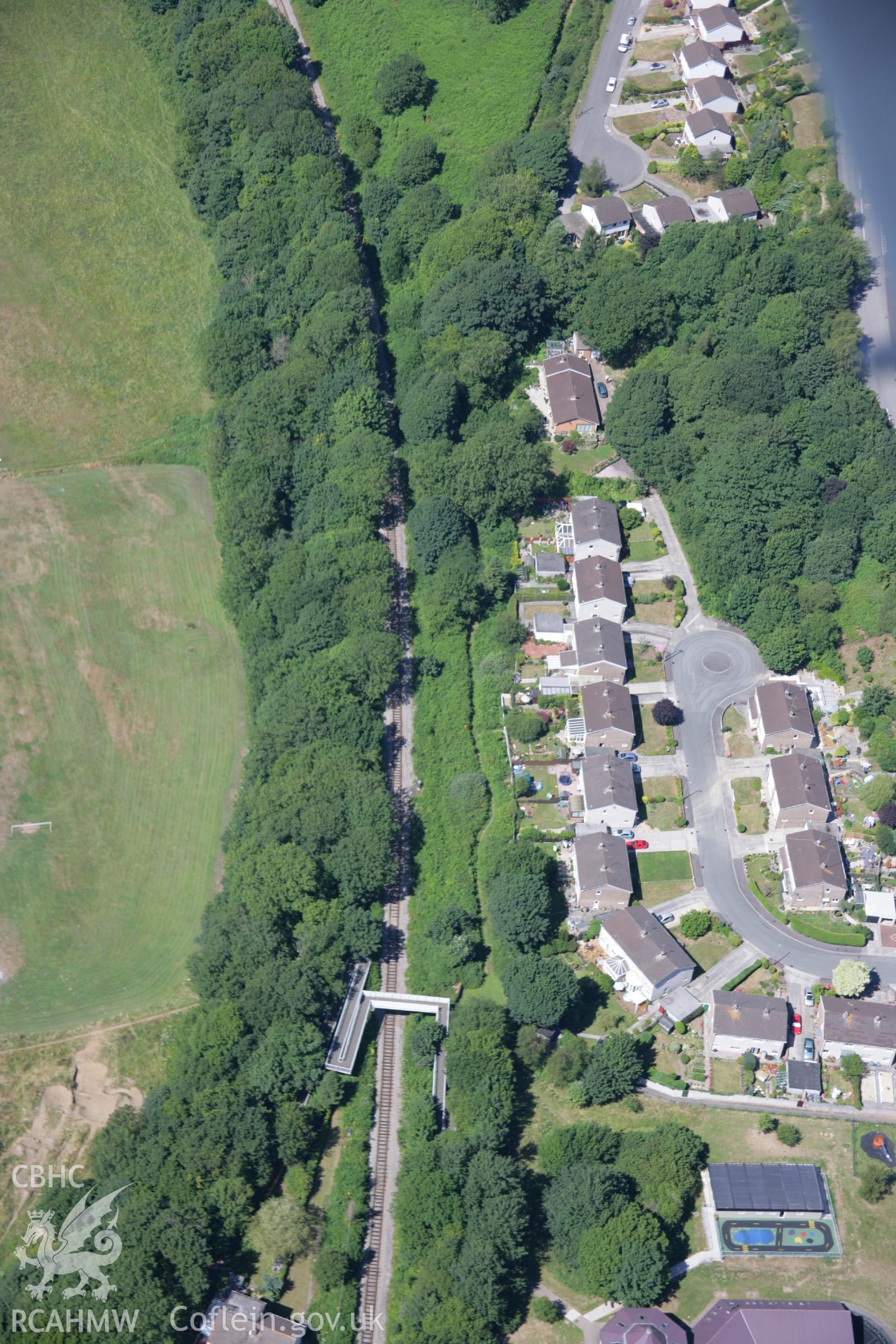 RCAHMW colour oblique aerial photograph of Angleton Iron Furnace, Bridgend. Taken on 24 July 2006 by Toby Driver.