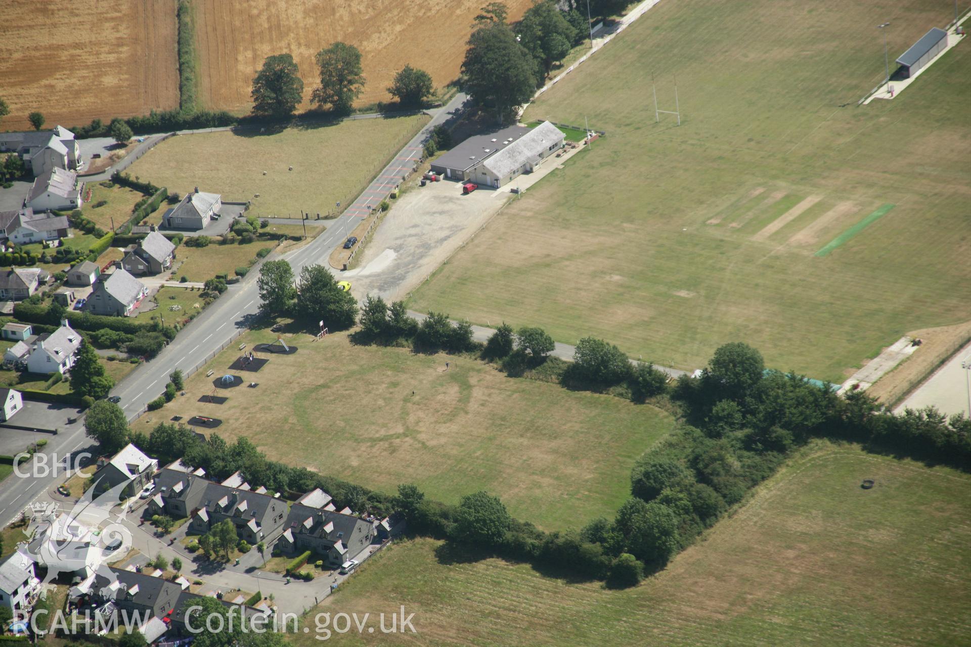 RCAHMW colour oblique aerial photograph of King George's Field Enclosure, viewed from the north-west. Taken on 03 August 2006 by Toby Driver