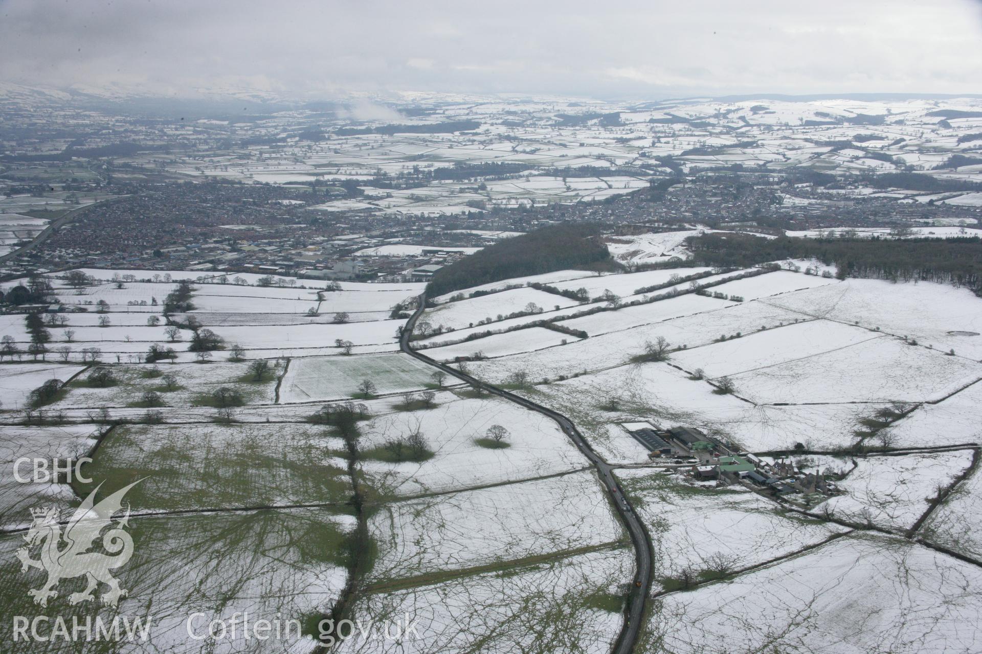RCAHMW colour oblique aerial photograph of Plas Chambres. A winter landscape looking south-east. Taken on 06 March 2006 by Toby Driver.