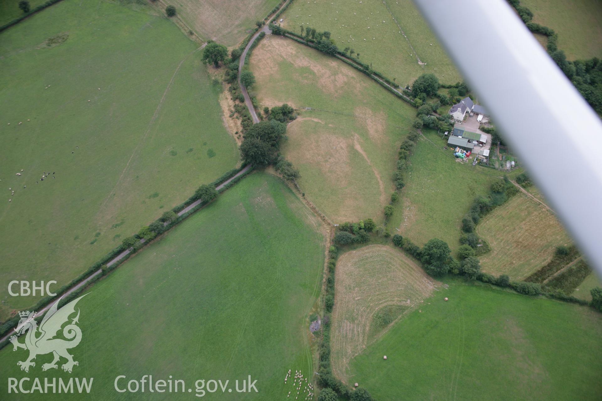 RCAHMW colour oblique aerial photograph of Pen-y-Gaer Hillfort, Deri-Odwyn. Taken on 27 July 2006 by Toby Driver.