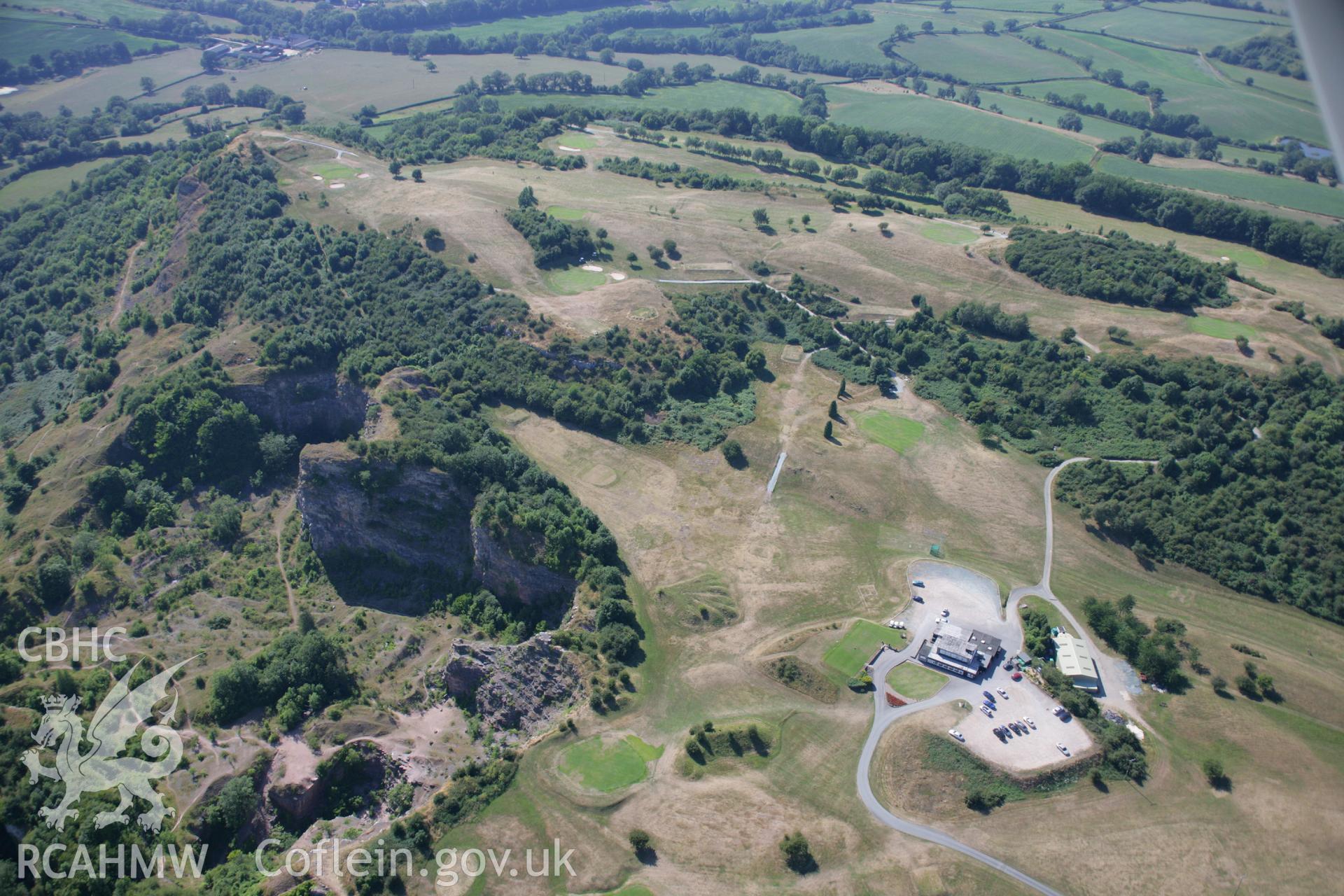 RCAHMW colour oblique aerial photograph of Llanymynech Hillfort. Taken on 17 July 2006 by Toby Driver.