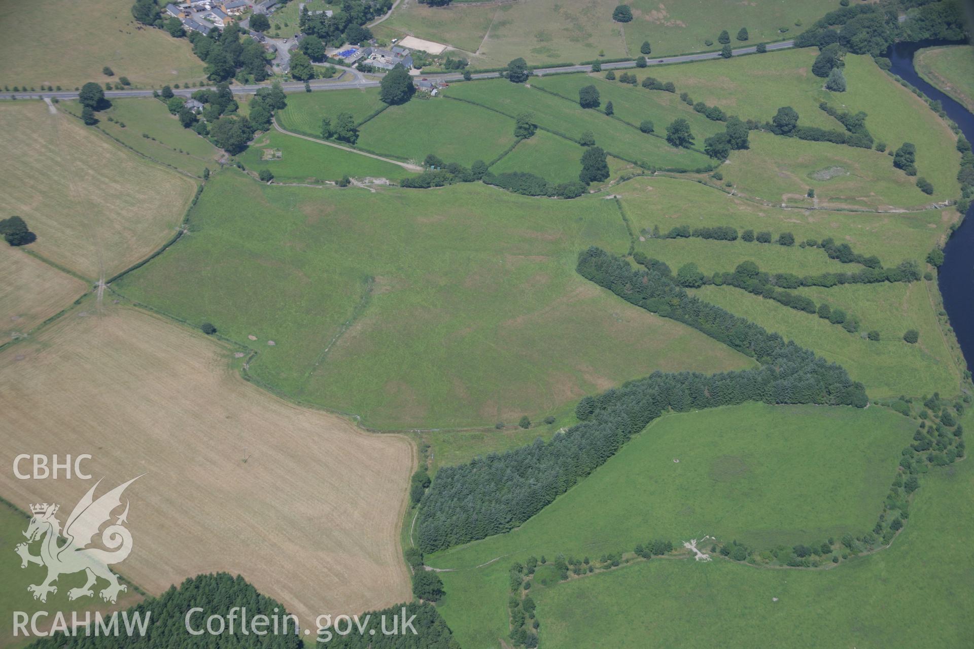 RCAHMW colour oblique aerial photograph of Llanfor Roman Fort. Taken on 18 July 2006 by Toby Driver.