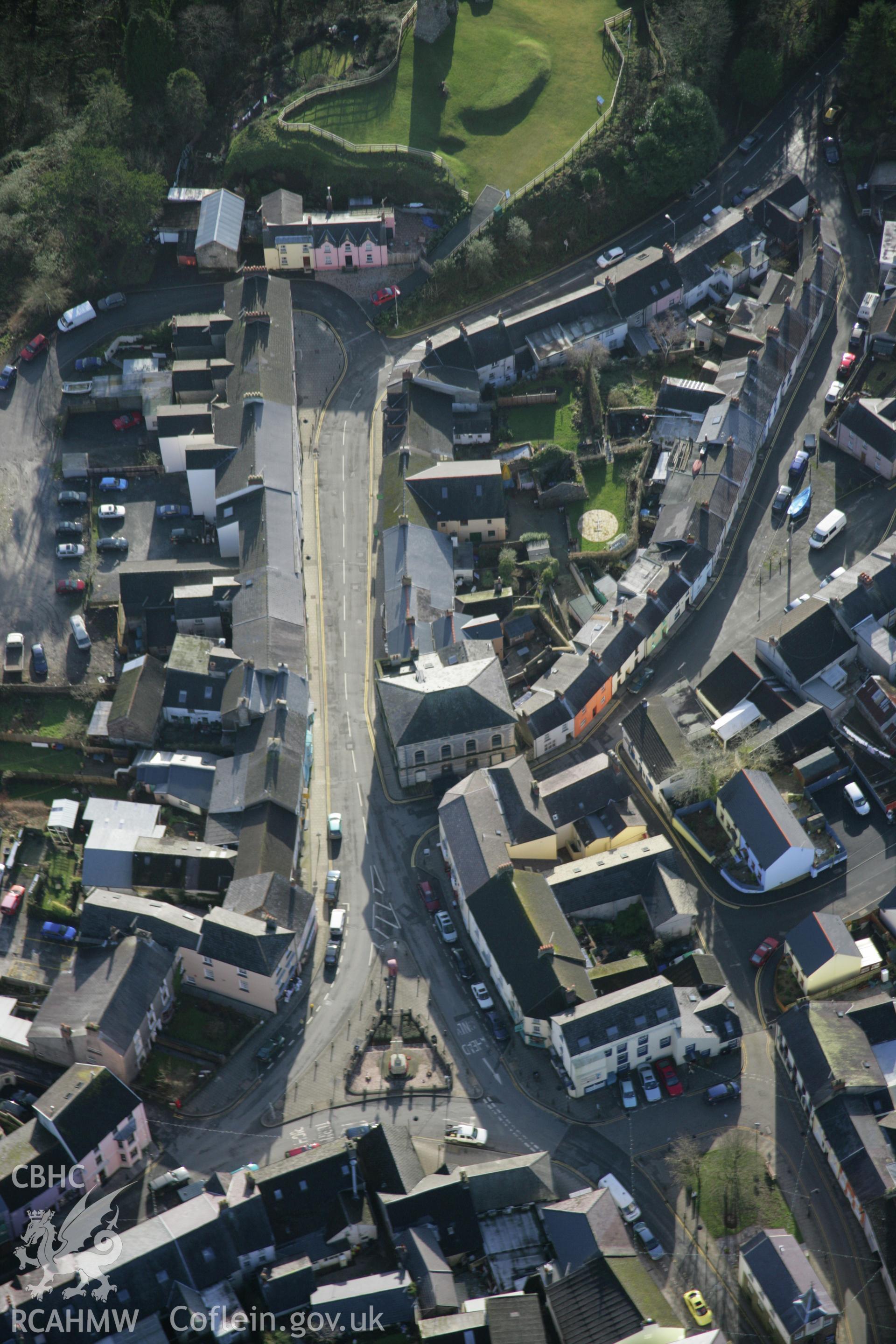 RCAHMW colour oblique aerial photograph of Narberth town in general view from the north. Taken on 11 January 2006 by Toby Driver.