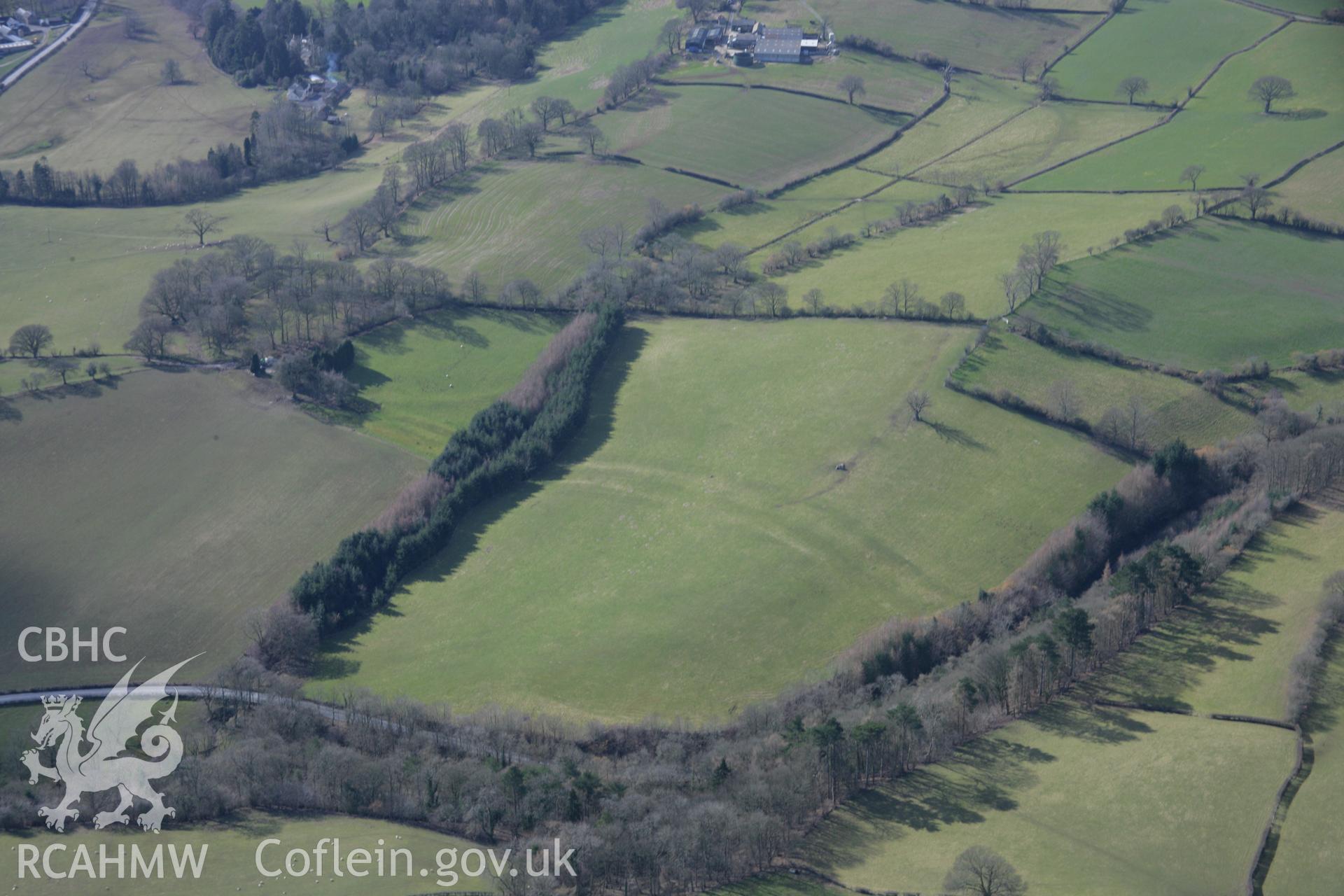 RCAHMW colour oblique aerial photograph of Bwlch-y-Cibau Dyke from the north-east. Taken on 06 March 2006 by Toby Driver.