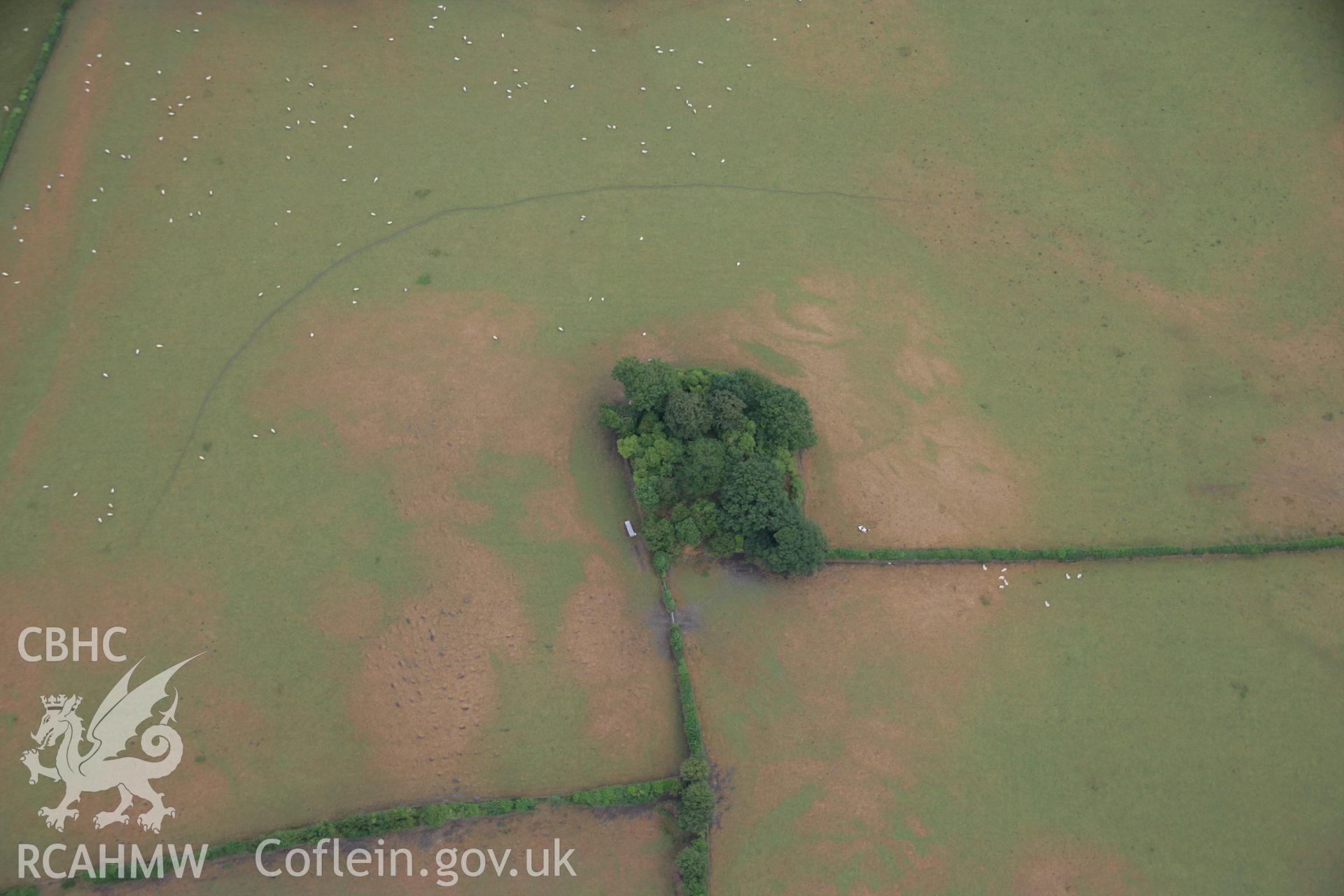 RCAHMW colour oblique aerial photograph of Hen Domen, Llansantffraid Deytheur. Taken on 31 July 2006 by Toby Driver.