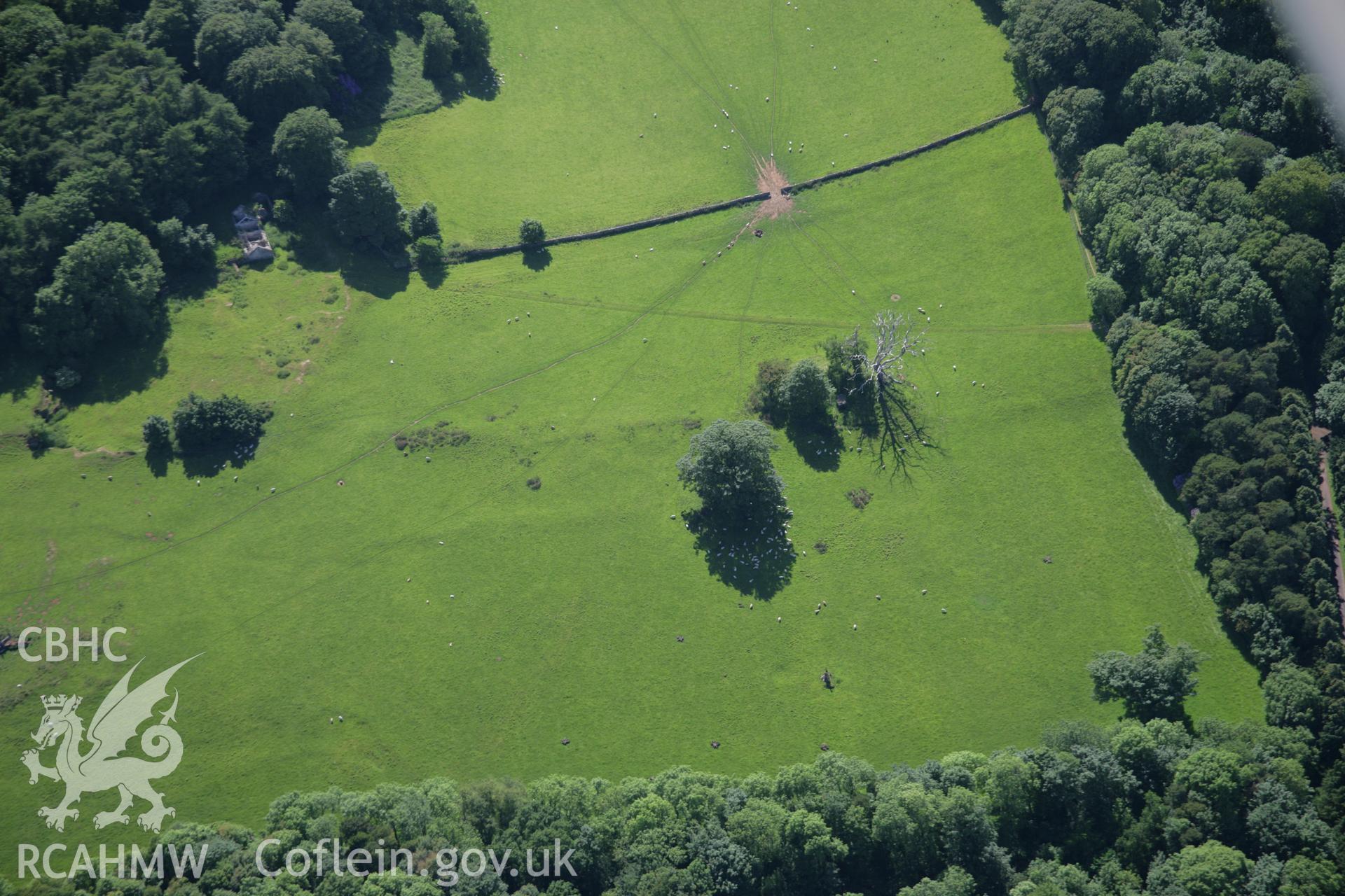 RCAHMW colour oblique aerial photograph of Bryn-Yr-Hen Bobl Chambered Tomb and Terrace from the east. Taken on 14 June 2006 by Toby Driver.