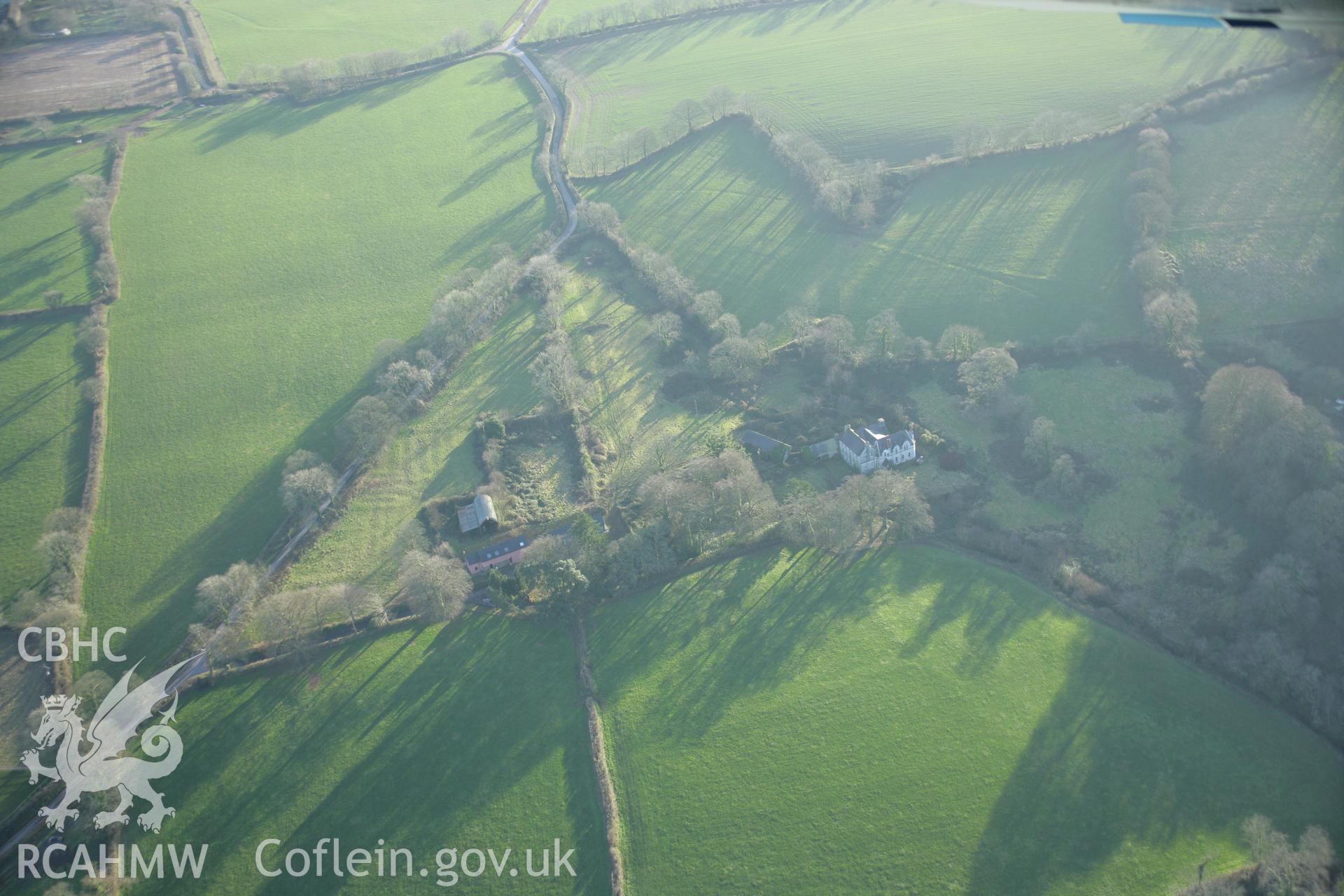 RCAHMW colour oblique aerial photograph of The Grove Garden, Narberth, from the north. Taken on 26 January 2006 by Toby Driver.