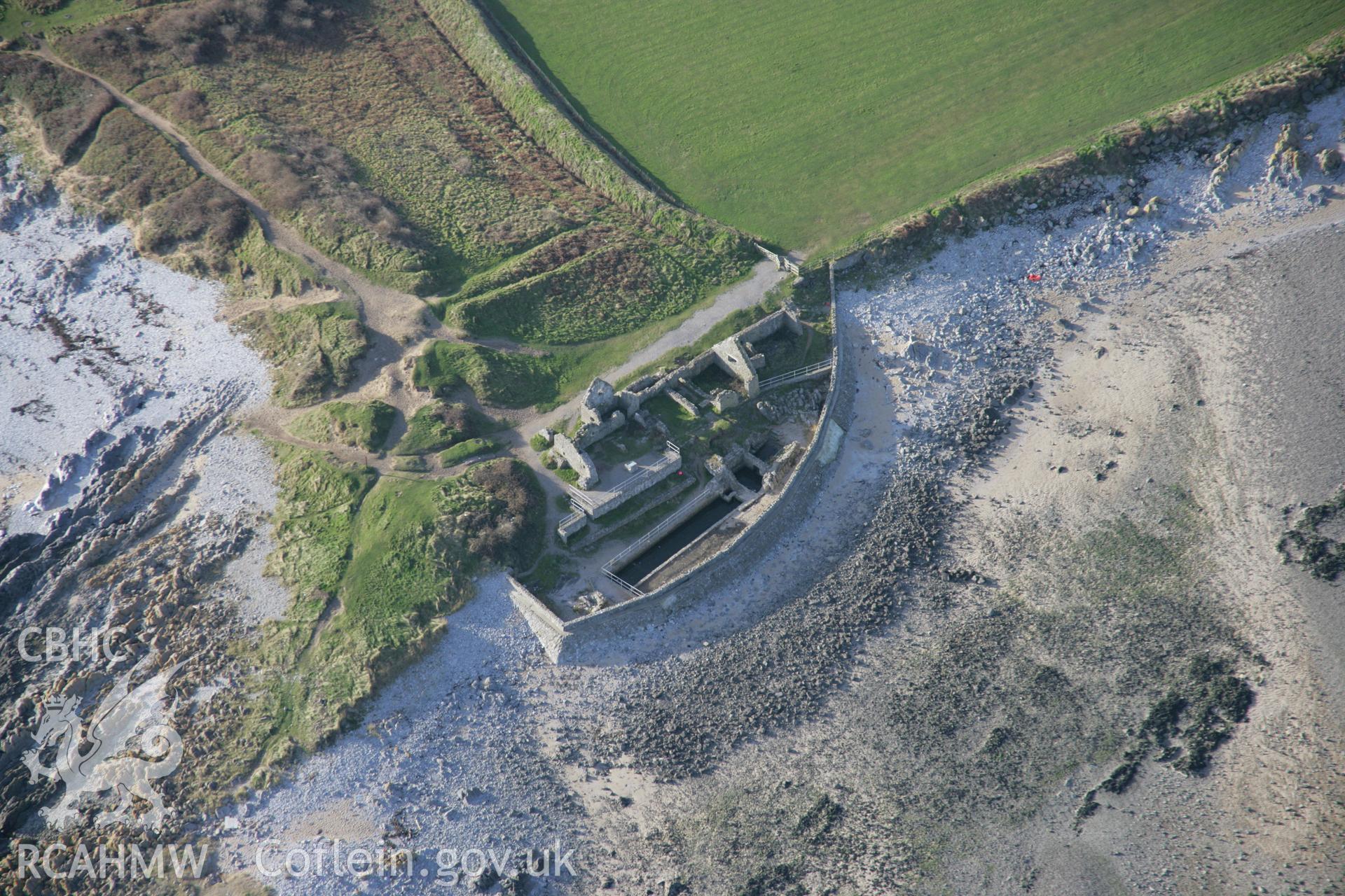 RCAHMW colour oblique aerial photograph of Port Eynon Salt House from the east. Taken on 26 January 2006 by Toby Driver.