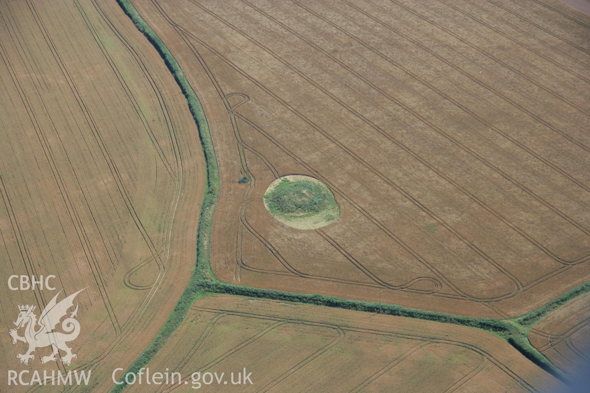 RCAHMW colour oblique aerial photograph of Mynydd Herbert Round Barrow. Taken on 24 July 2006 by Toby Driver.