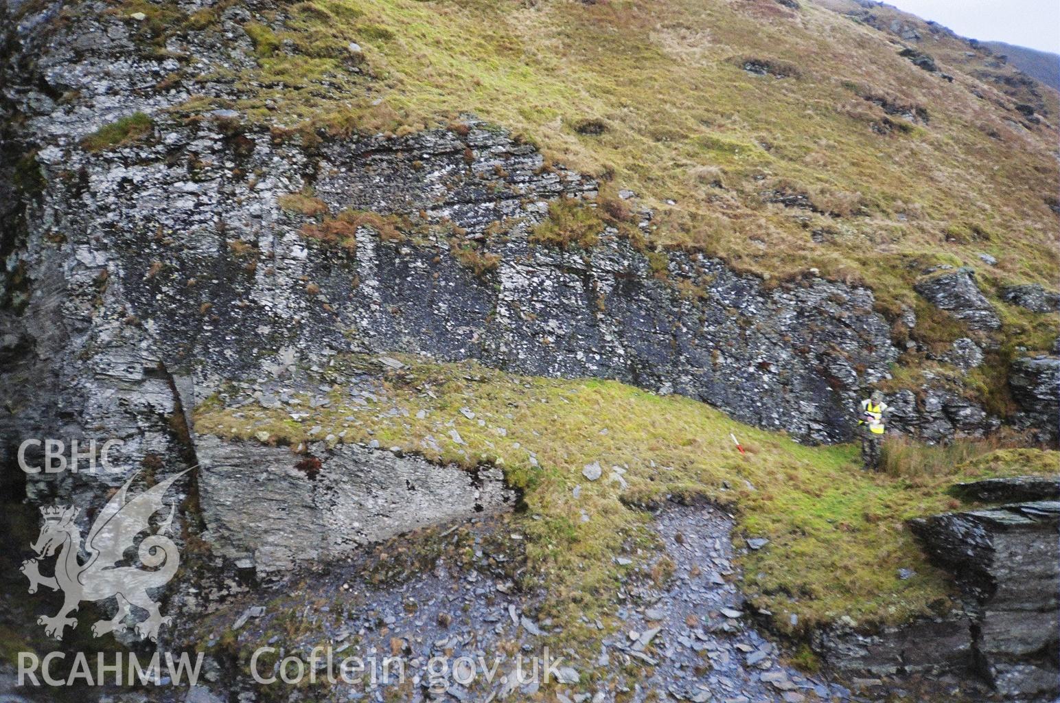 Digital colour photograph of Cwm Maen Gwynedd quarry complex taken on 11/01/2007 by M.J. Roseveare. during the Berwyn North East Upland Survey by Archaeophysica.