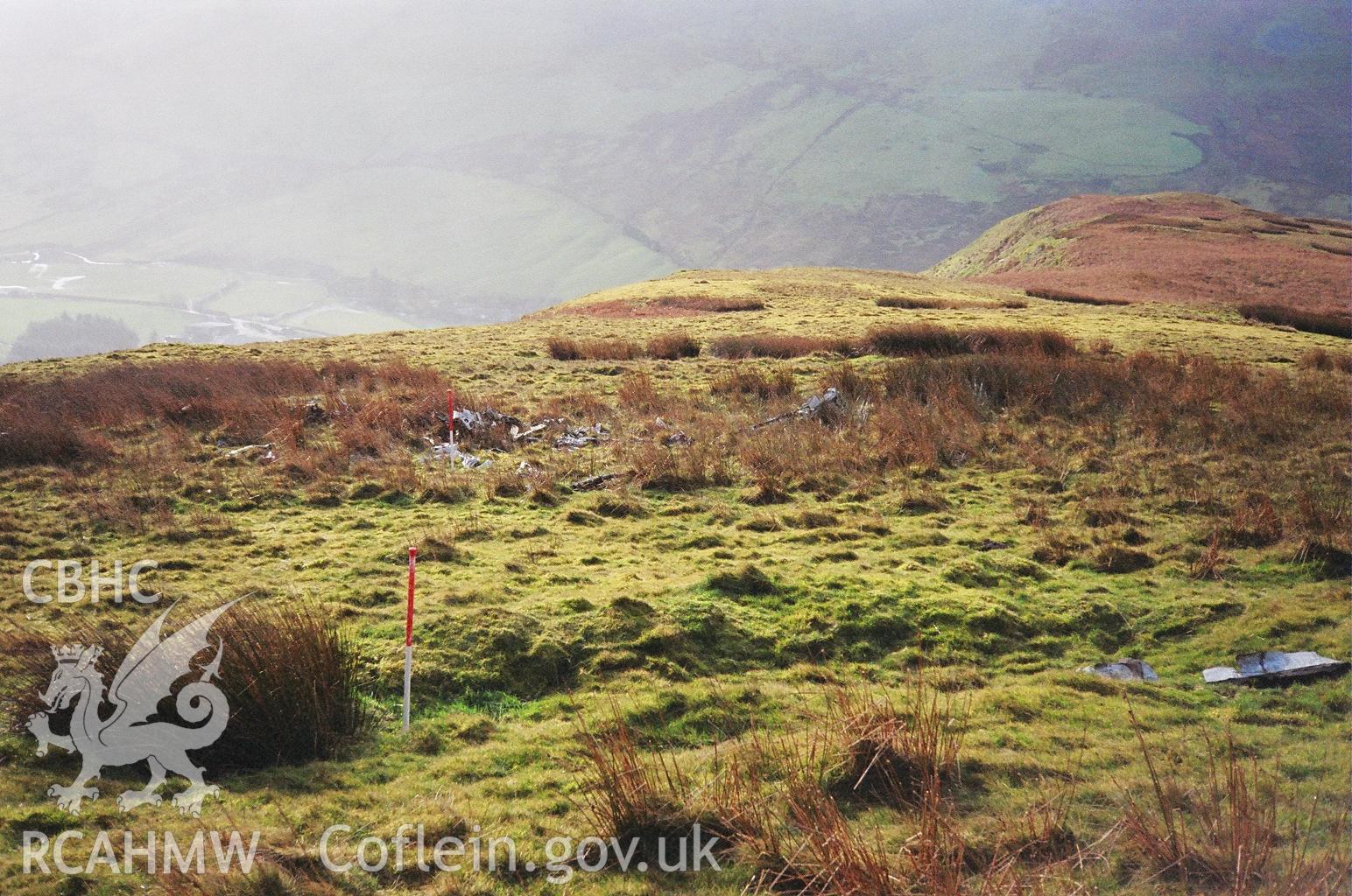 Digital colour photograph of an air crash site at Foel Wen South III taken on 10/01/2007 by M.J. Roseveare. during the Berwyn North East Upland Survey by Archaeophysica.