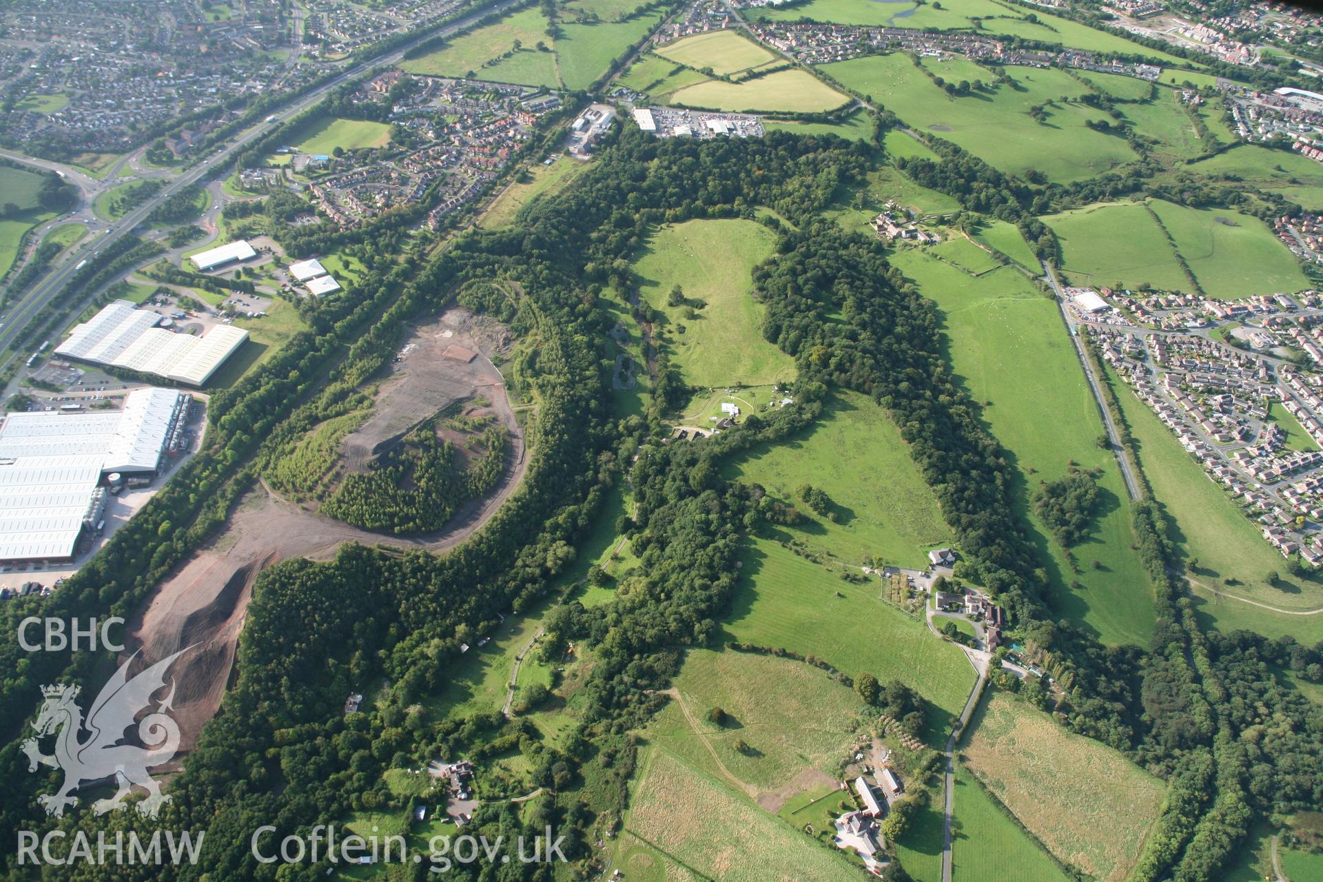Digital colour photograph showing Bryn Alyn Hillfort and the surrounding area.