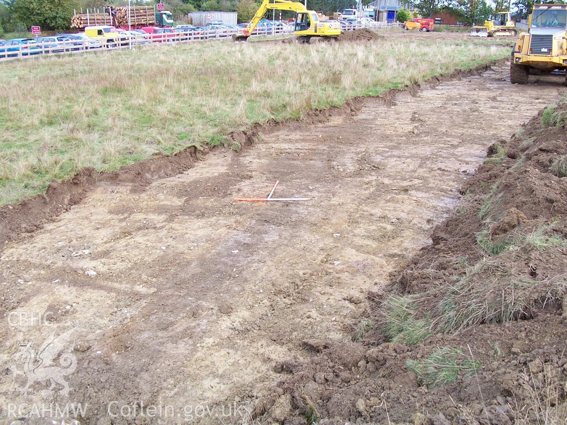 Photograph from an archaeological observation on Newbridge Sawmill, Newbridge, Monmouthshire, area 2 view of north linear feature. Produced by Border Archaeology in February 2006.