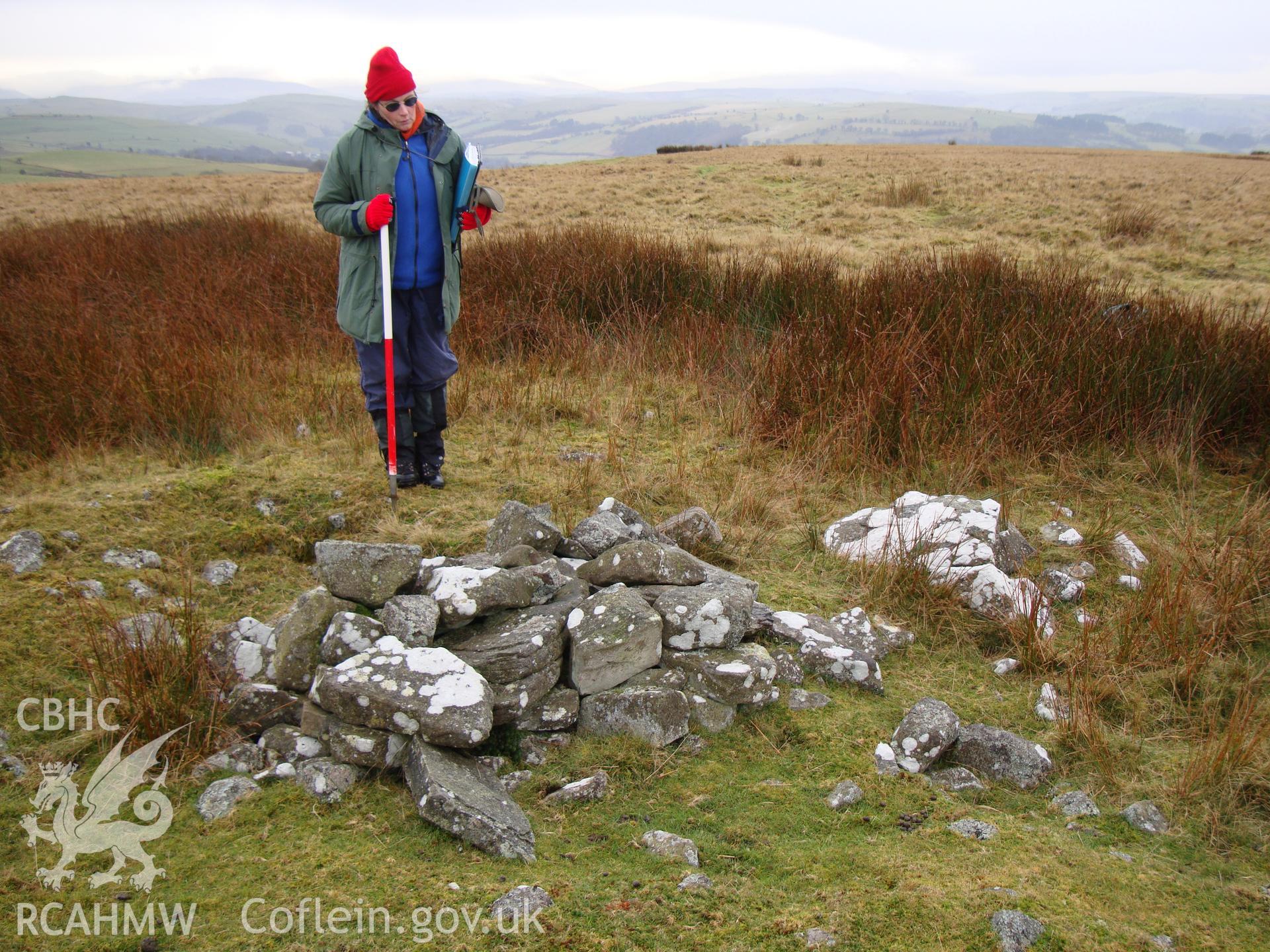 Digital colour photograph of Twyn y Post cairn I taken on 14/01/2009 by R.P.Sambrook during the Banc y Celyn Upland Survey undertaken by Trysor.